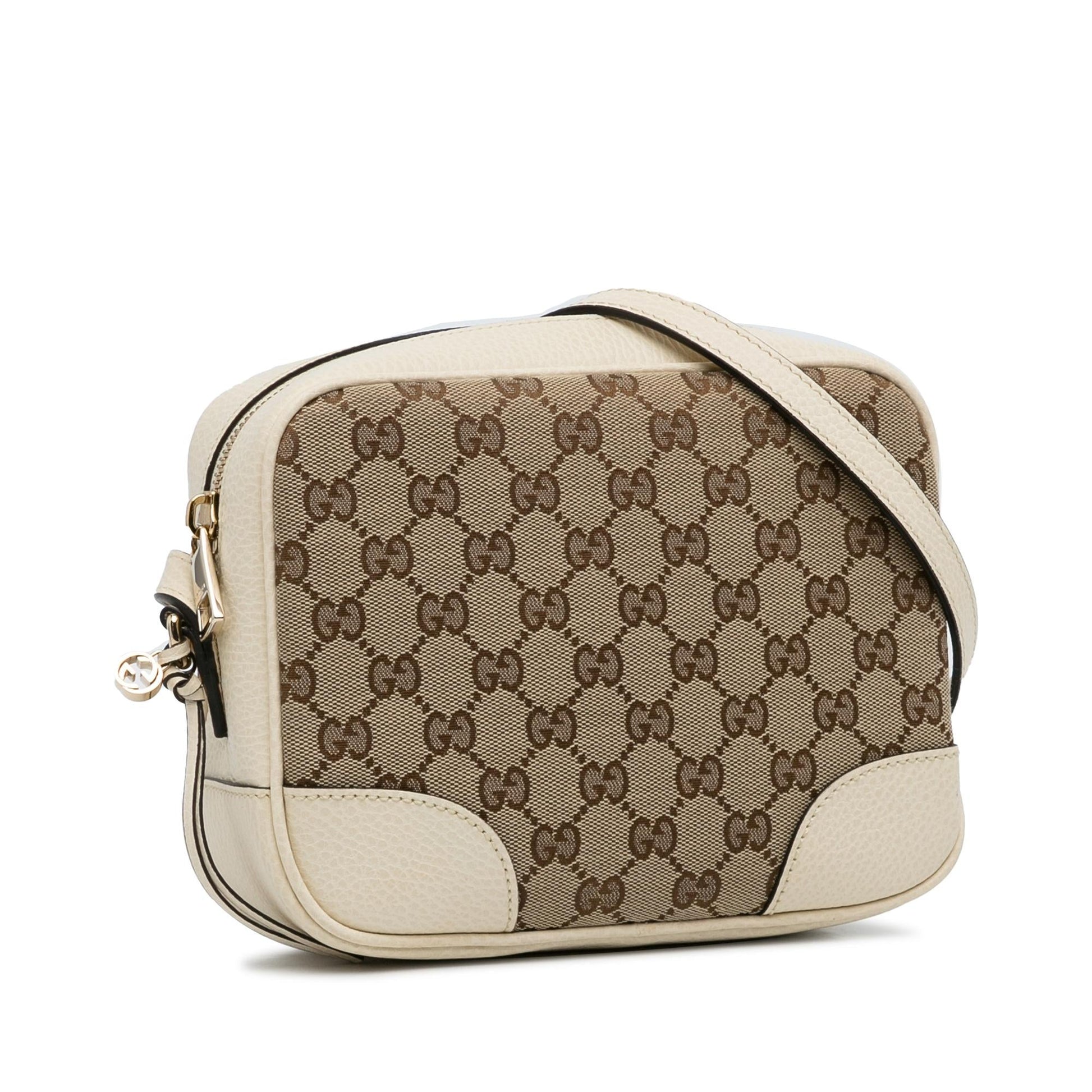 Gucci GG Bree SHG-rXdkRv Canvas Calf White Brown Crossbody Bag