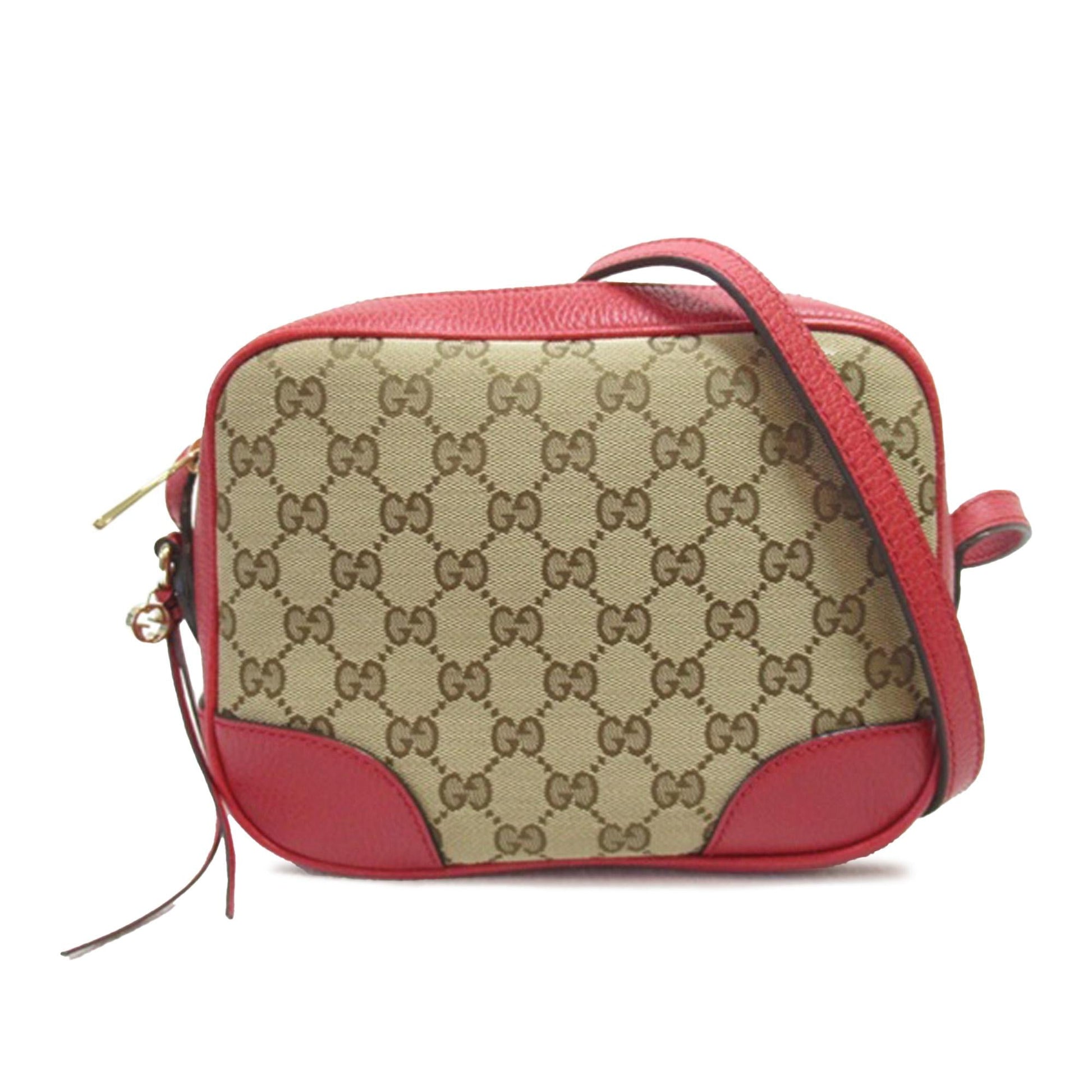 Gucci GG Bree SHG-e1T180 Canvas Calf Brown Red Crossbody Bag