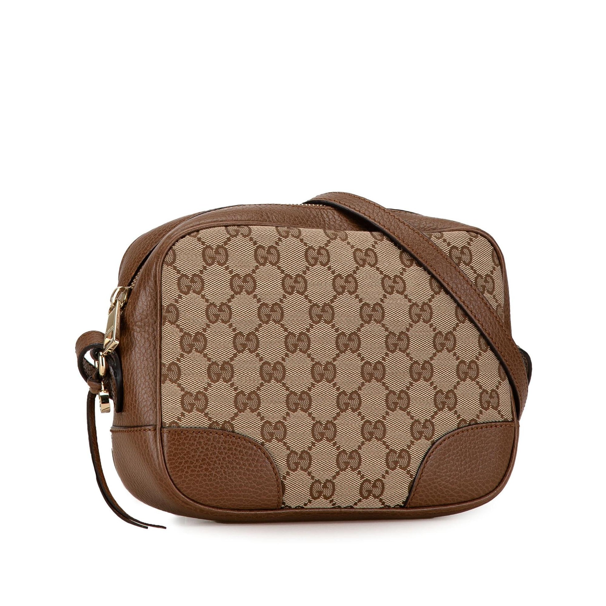Gucci GG Bree SHG-6tx3cw Canvas Calf Brown Crossbody Bag