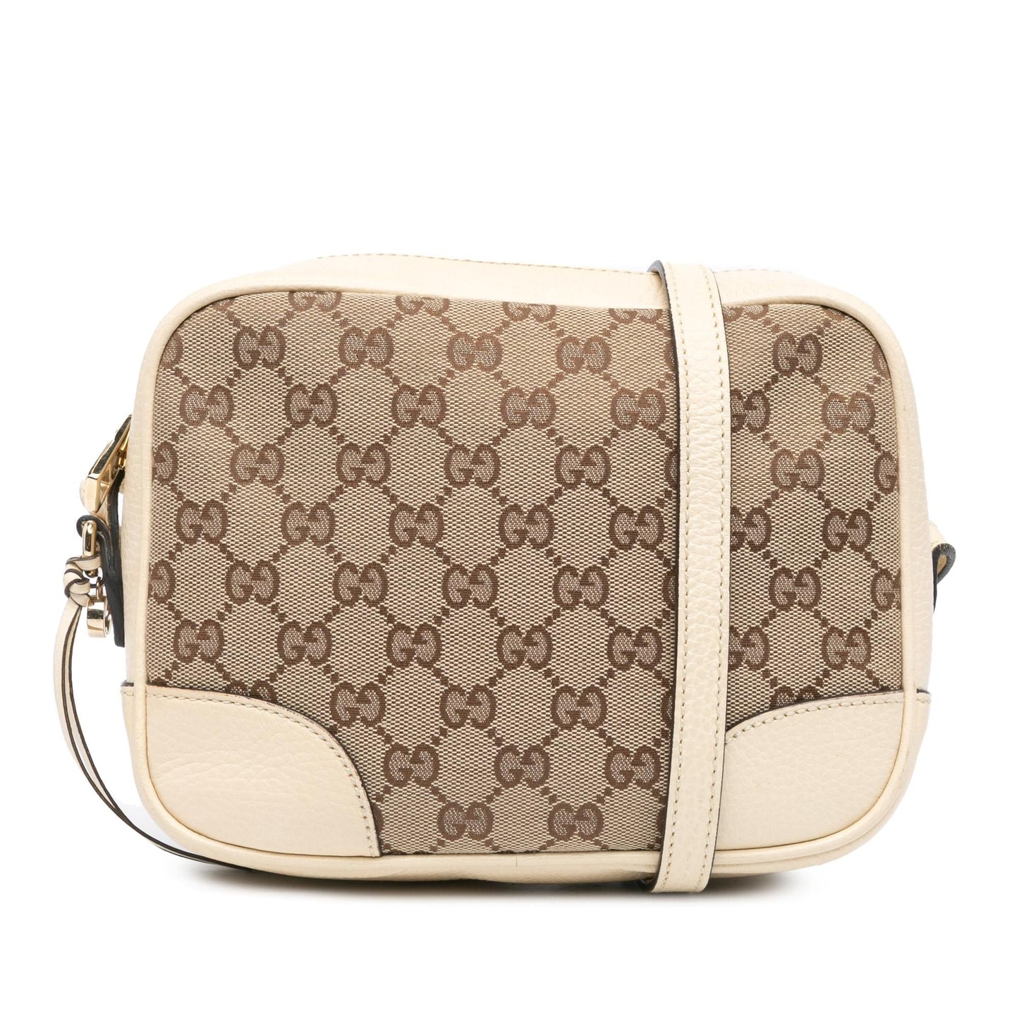 Gucci GG Bree Canvas Calf White Brown Crossbody Bag Bree Crossbody