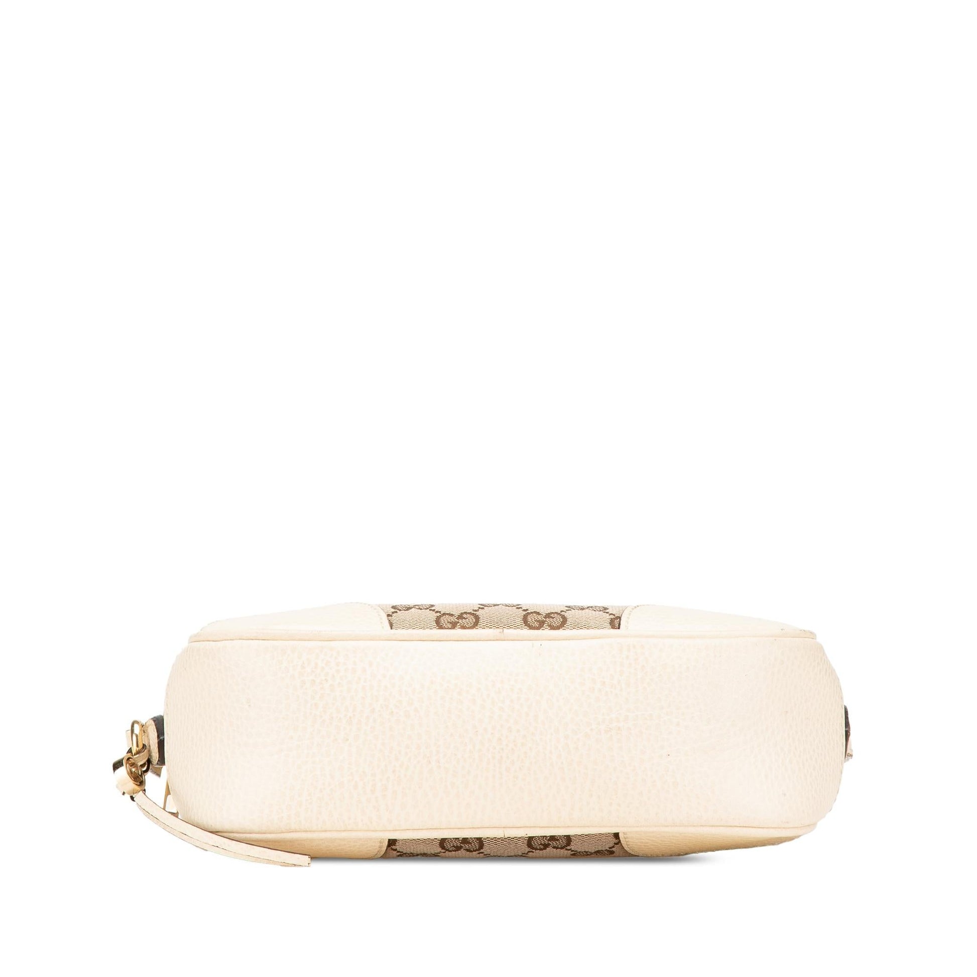 Gucci GG Bree Canvas Calf White Brown Crossbody Bag