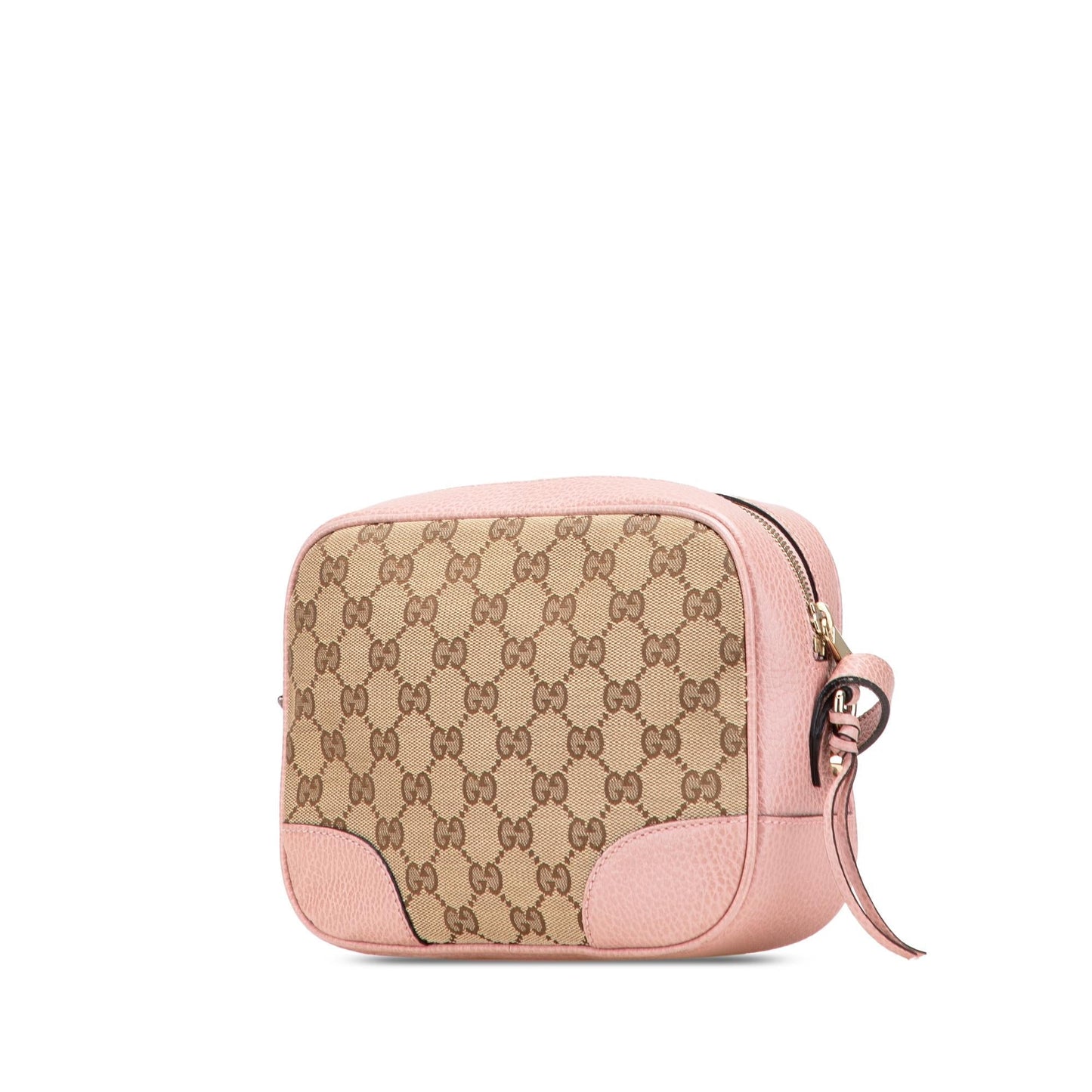 Gucci GG Bree Canvas Calf Brown Pink Crossbody Bag