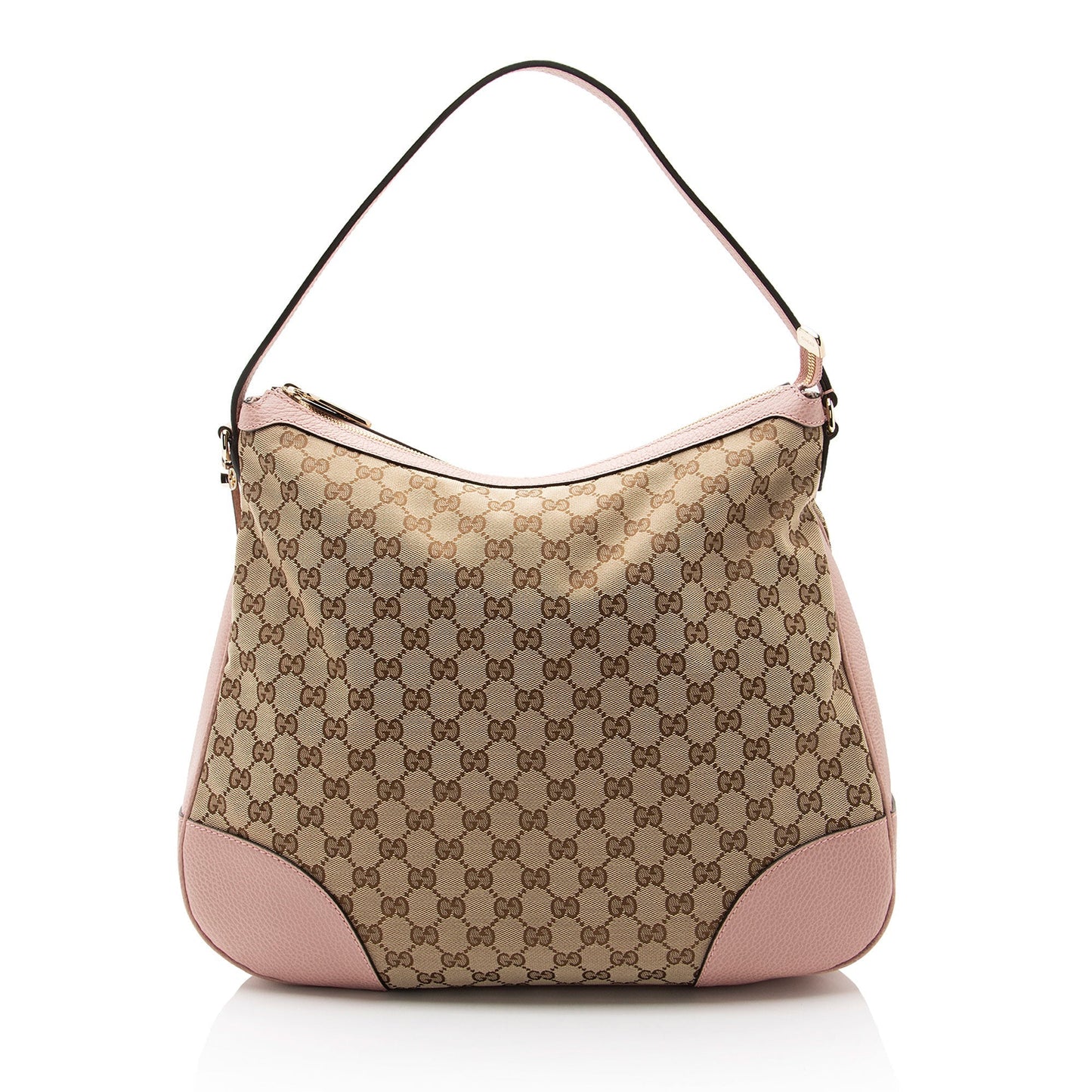 Gucci GG Bree SHF-4sIfHM Leather Canvas Beige Pink Shoulder Bag