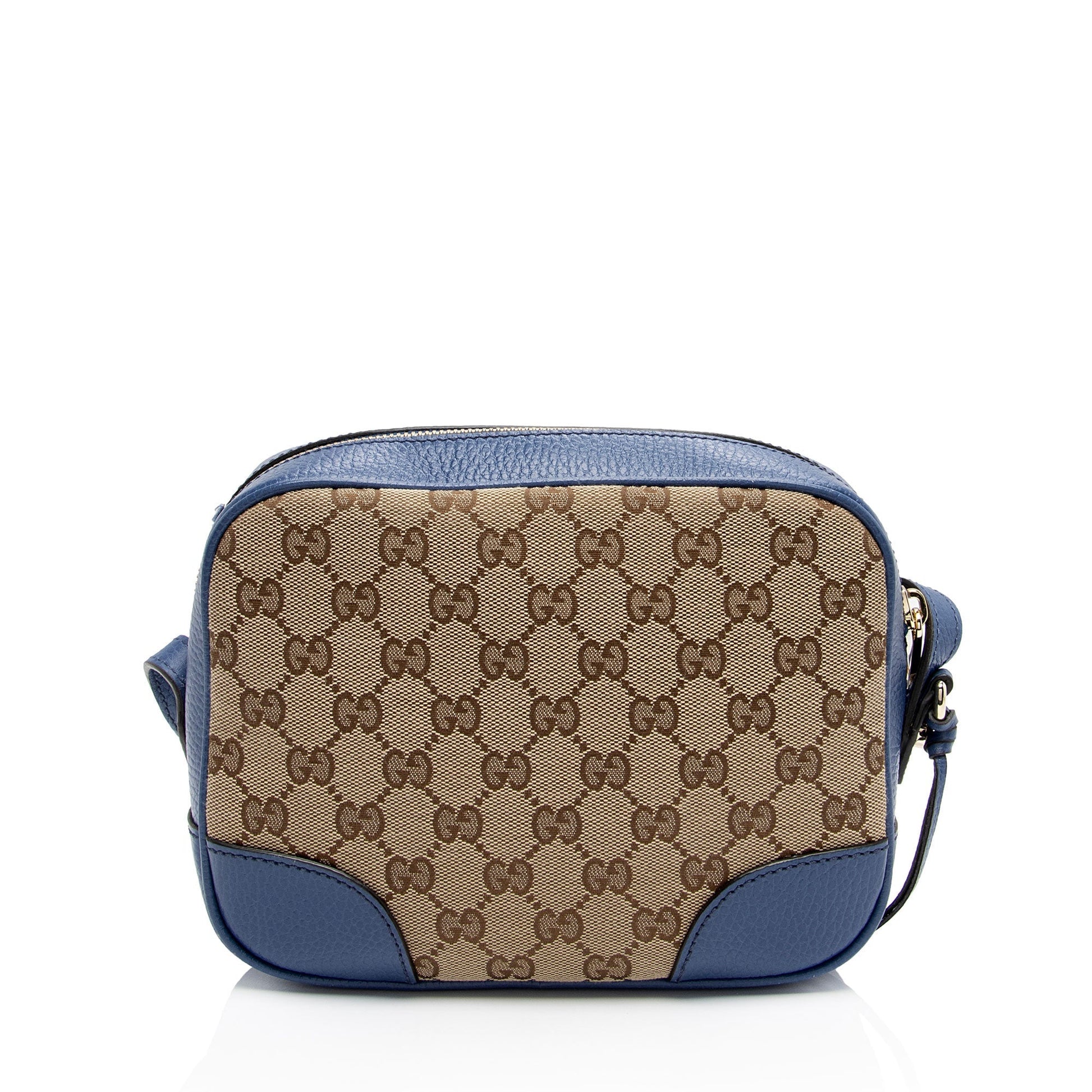 Gucci GG Bree Messenger SHF-D3ynGR Leather Canvas Beige Blue Shoulder Bag