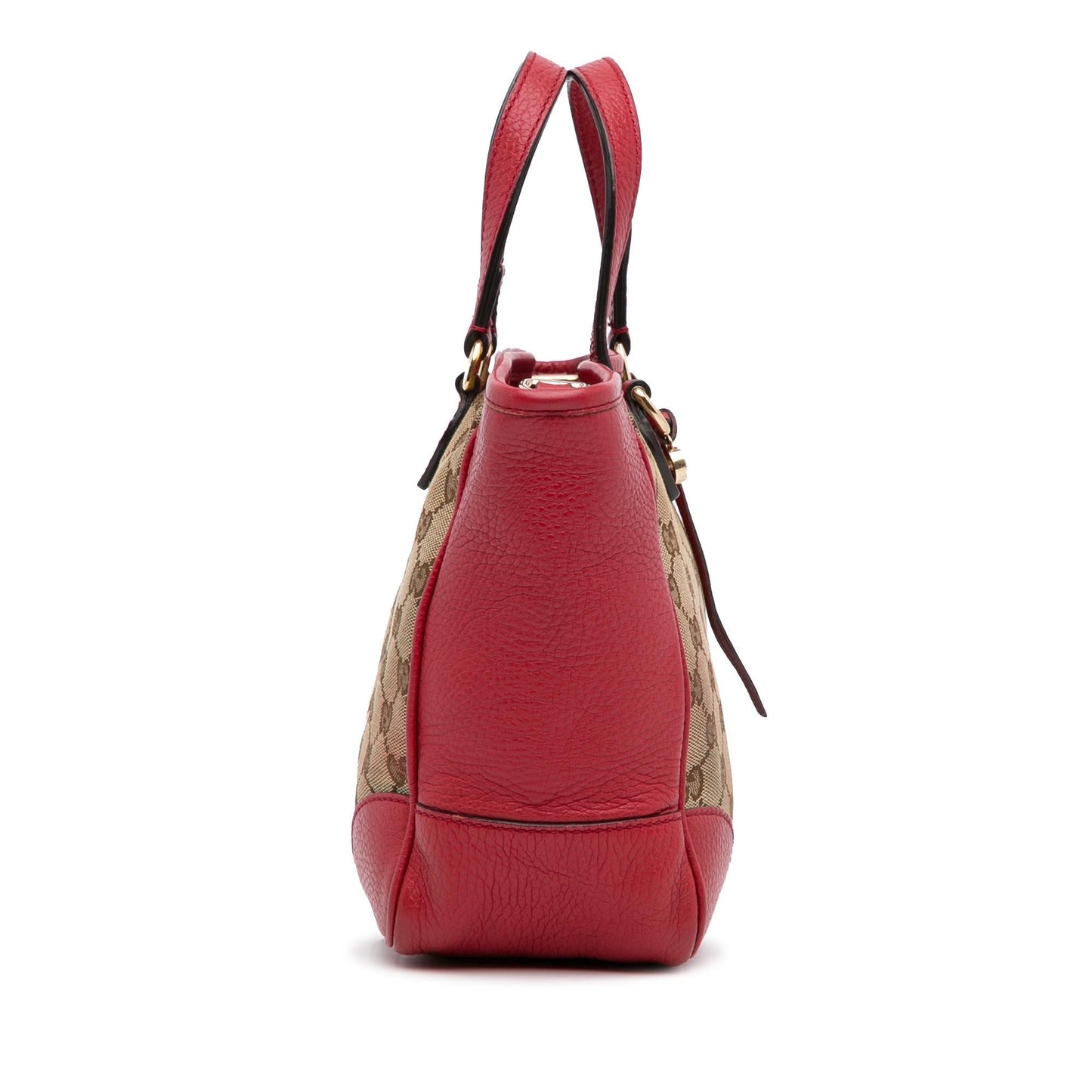Gucci GG Bree SHG-wYDmJu Canvas Calf Brown Red Satchel Bag