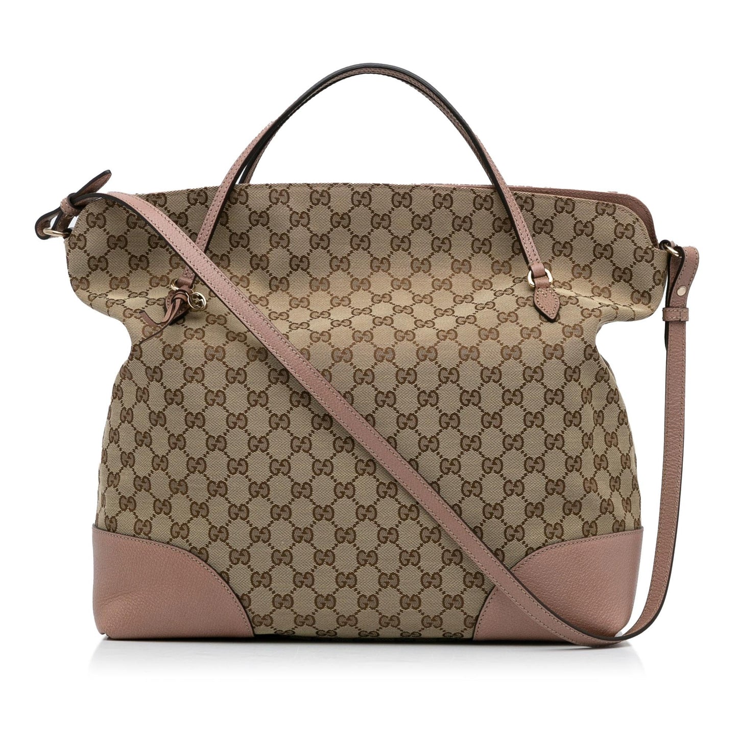 Gucci GG Bree SHG-SbHeXb Canvas Calf Brown Pink Satchel Bag