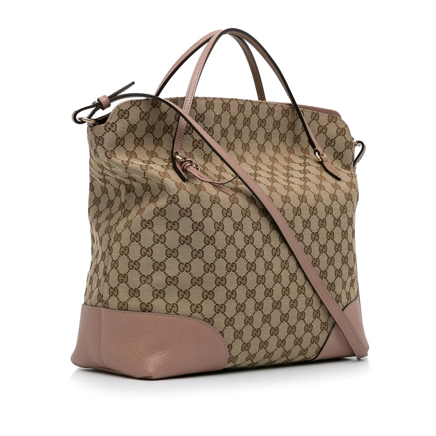 Gucci GG Bree SHG-SbHeXb Canvas Calf Brown Pink Satchel Bag