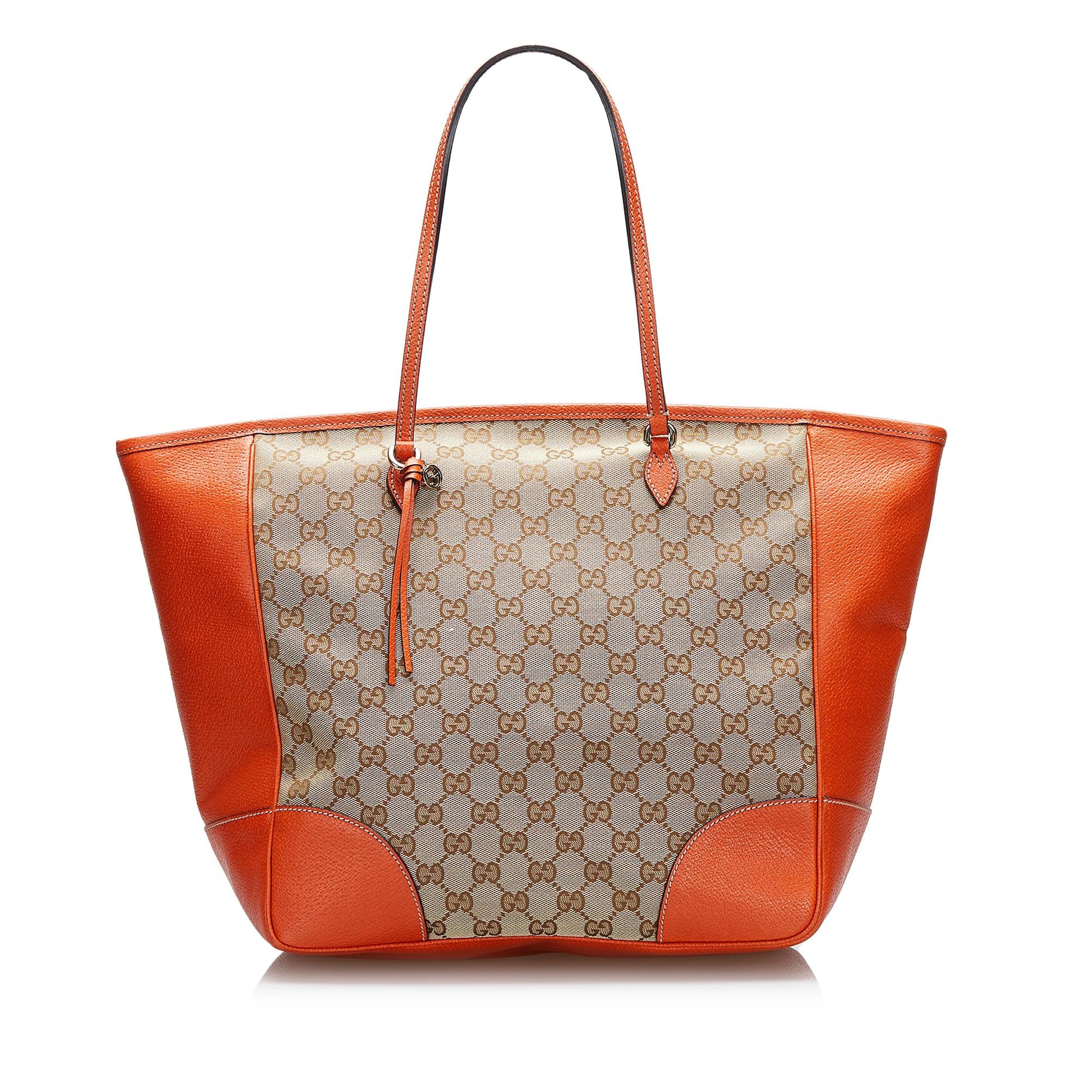 Gucci GG Bree SHG-1m3kbx Canvas Calf Brown Orange Tote Bag