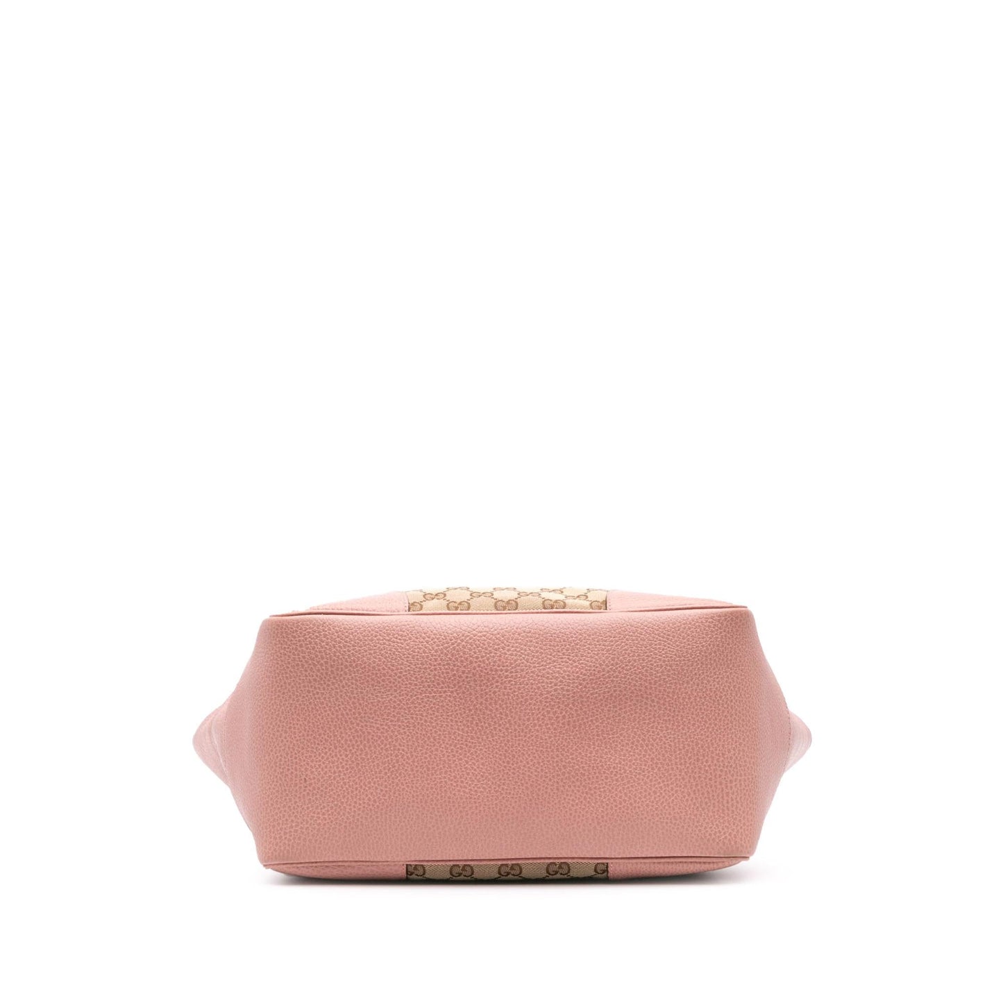 Gucci GG Bree Canvas Calf Brown Pink Tote Bag