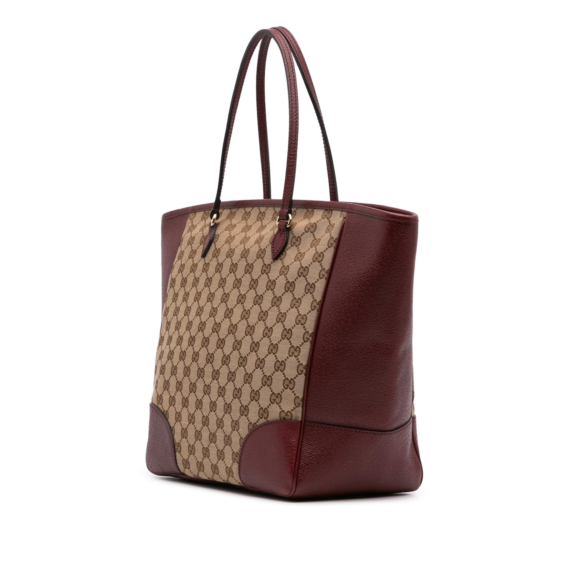 Gucci GG Bree Canvas Calf Brown Tote Bag