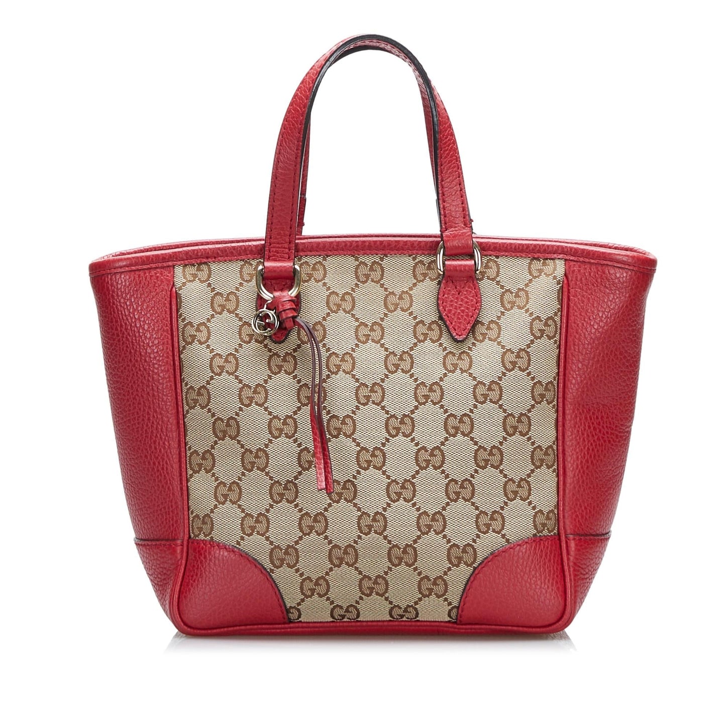 Gucci GG Bree SHG-5GHXMP Canvas Calf Brown Red Satchel Bag