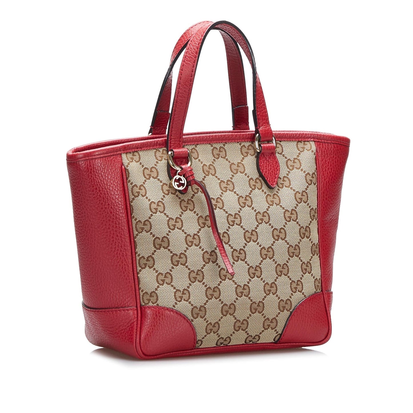 Gucci GG Bree SHG-5GHXMP Canvas Calf Brown Red Satchel Bag