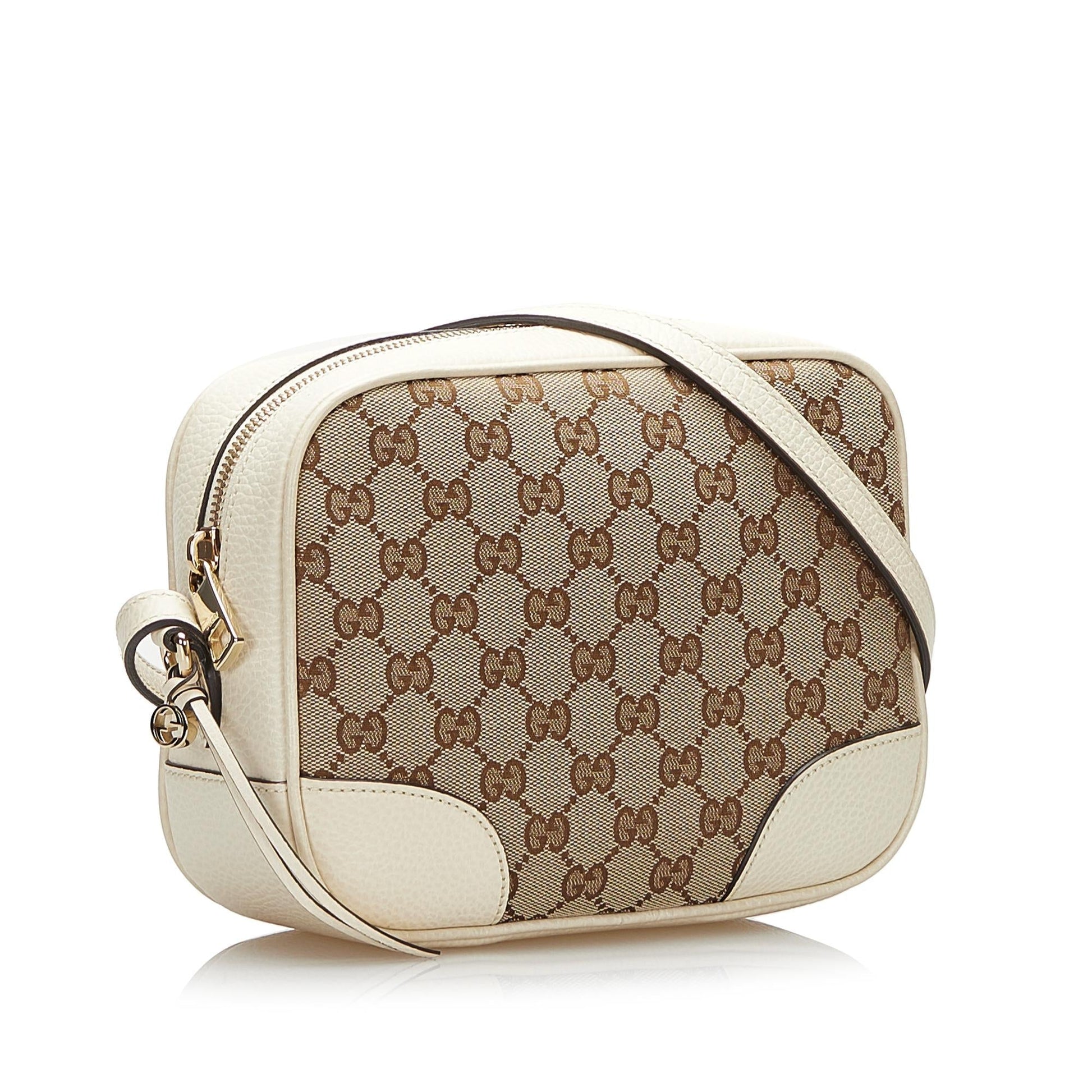 Gucci GG Bree SHG-7bPB2e Canvas Calf White Brown Crossbody Bag