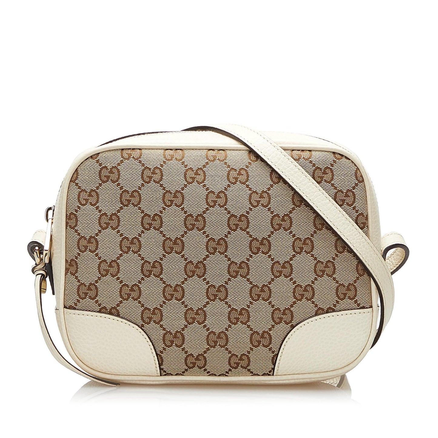 Gucci GG Bree SHG-2hHYld Canvas Calf White Brown Crossbody Bag