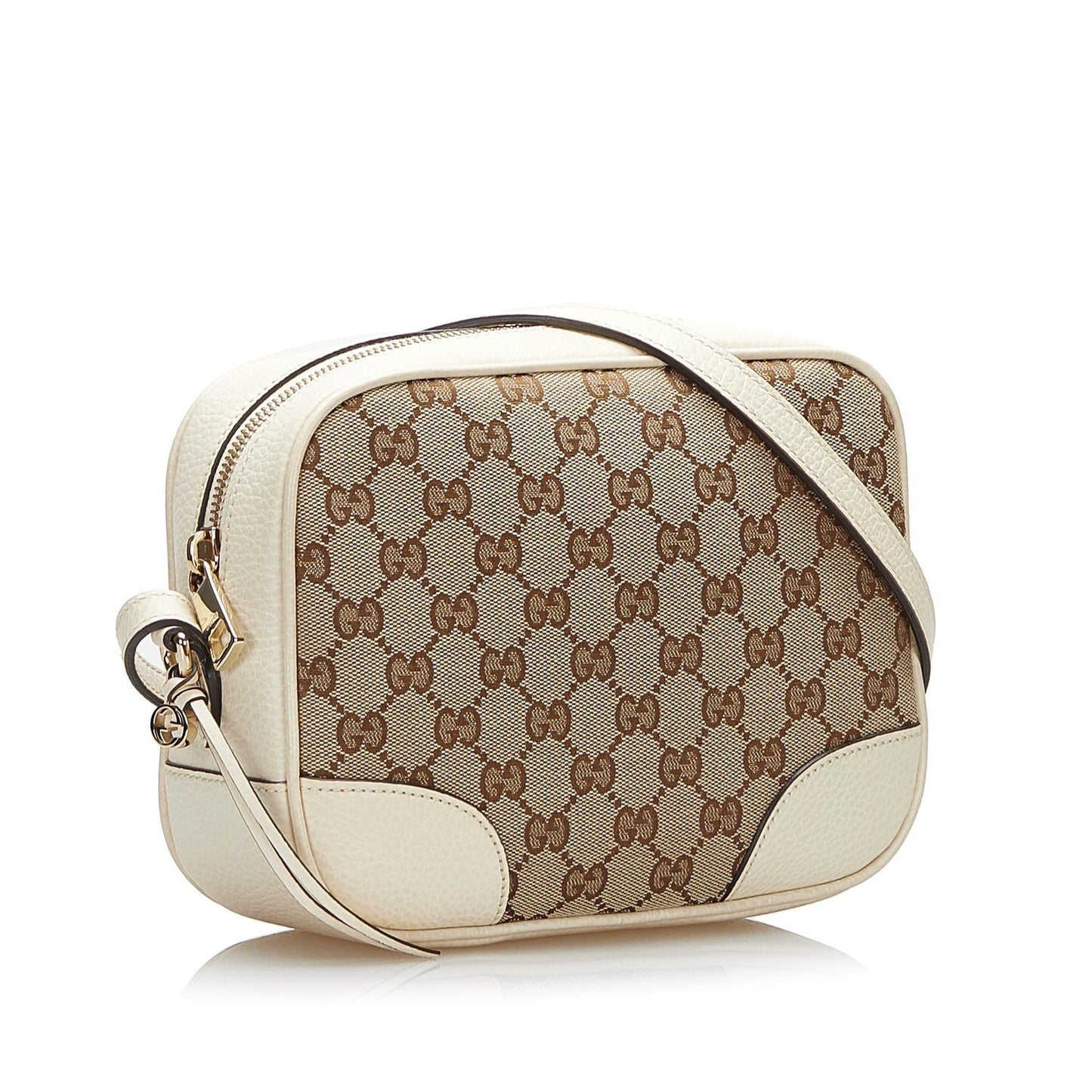 Gucci GG Bree SHG-2hHYld Canvas Calf White Brown Crossbody Bag