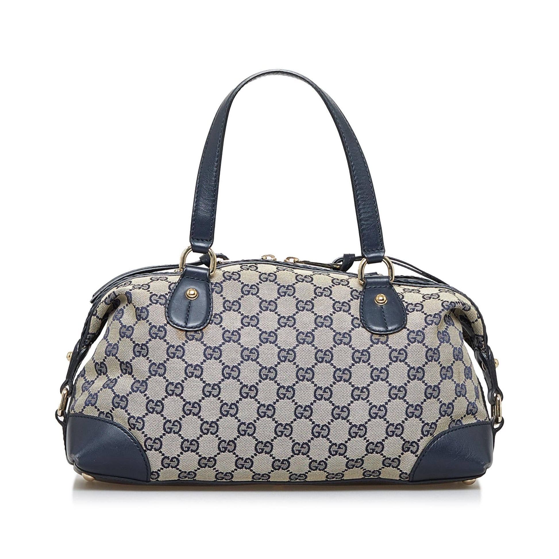 Gucci GG Brick Lane SHG-564Kbq Canvas Grey Satchel Bag