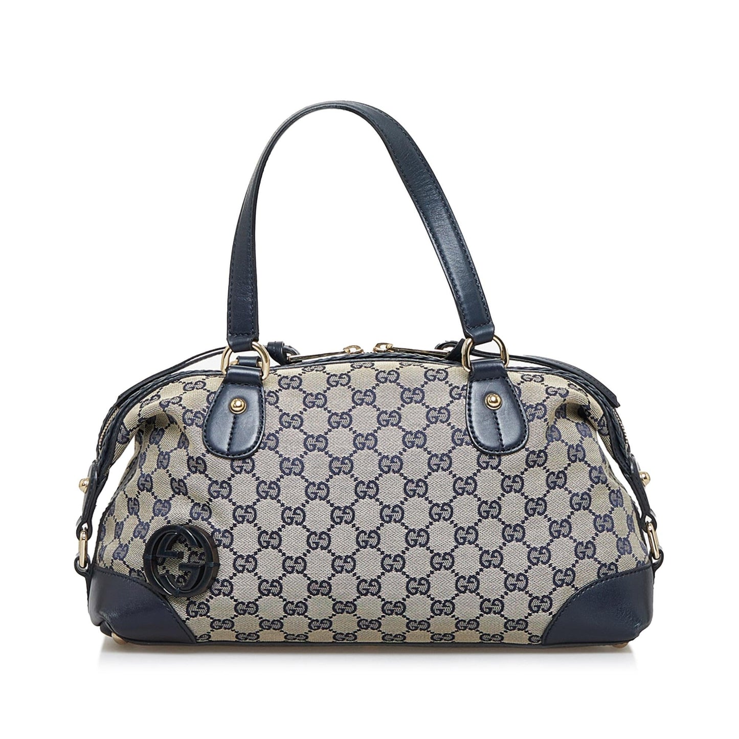 Gucci GG Brick Lane SHG-564Kbq Canvas Grey Satchel Bag