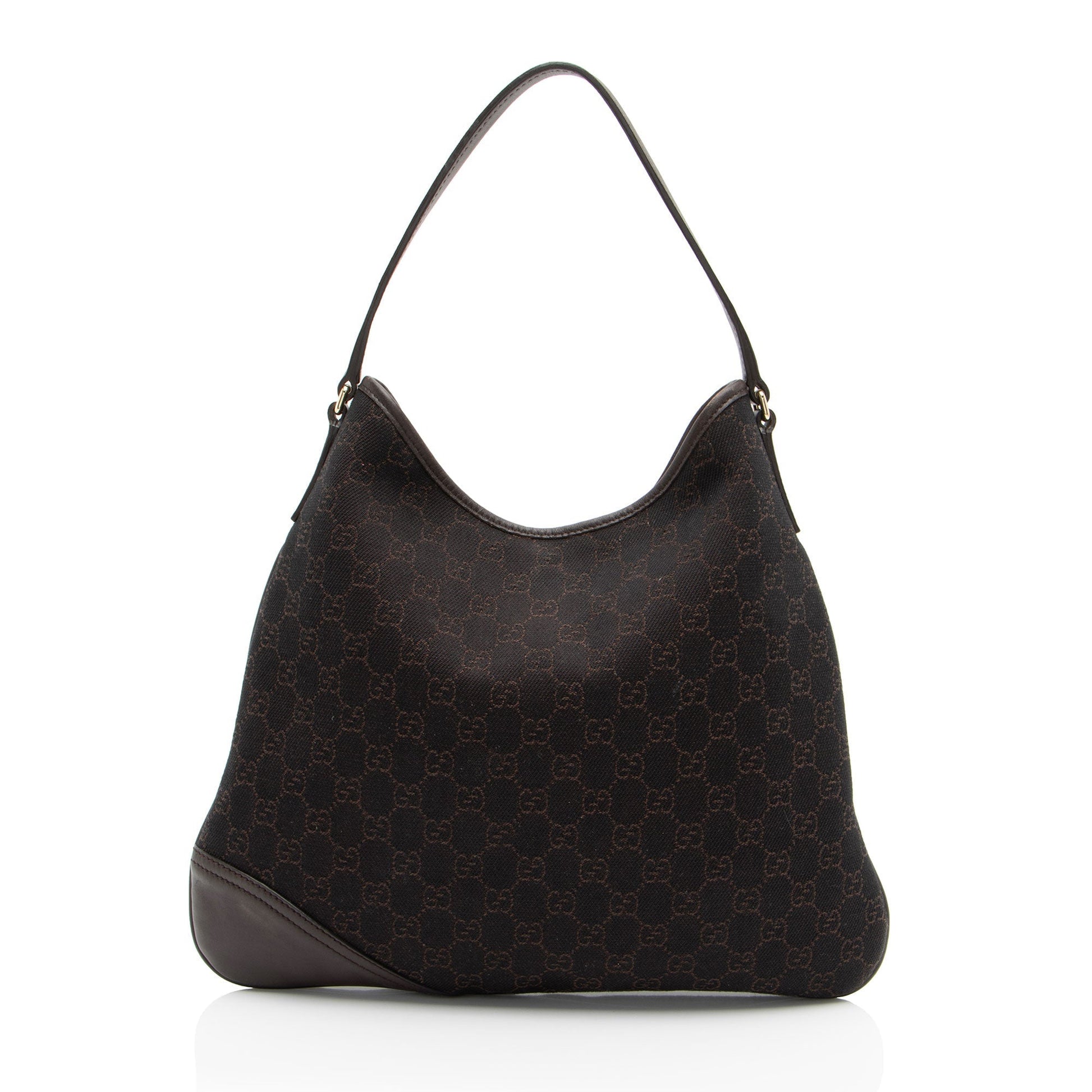 Gucci GG Britt SHF-9NPGMO Leather Canvas Black Medium Shoulder Bag