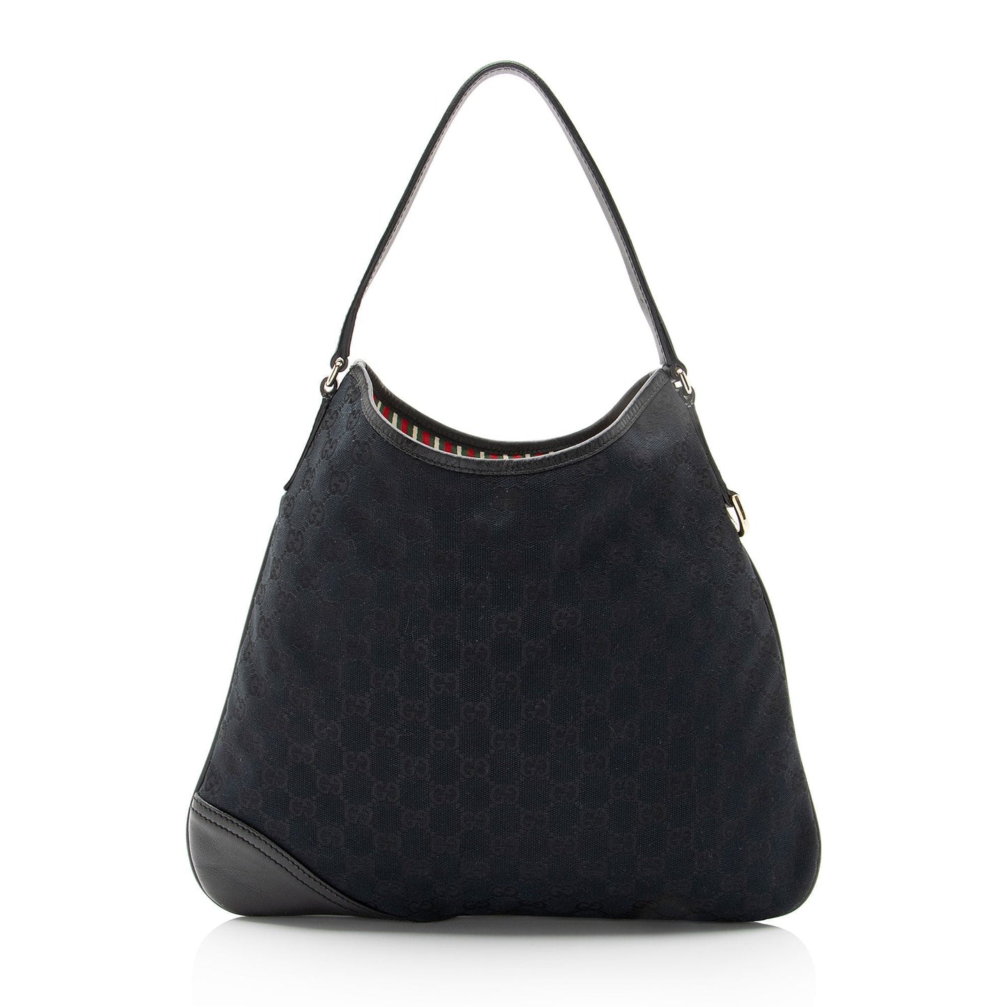 Gucci GG Britt Leather Canvas Black Medium Shoulder Bag