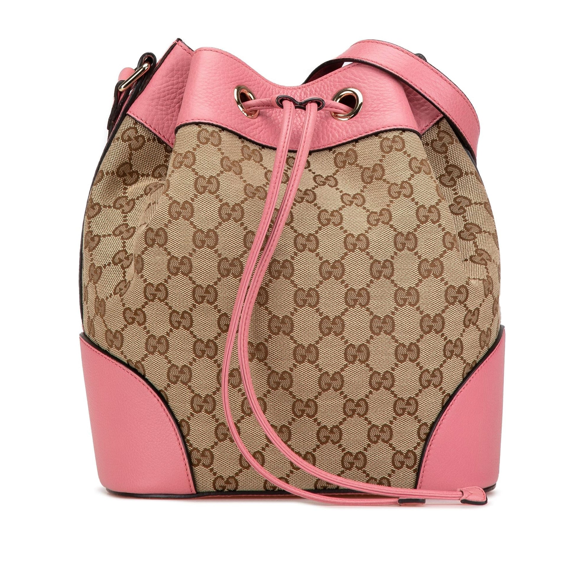 Gucci GG Canvas Brown Bucket Shoulder Bag