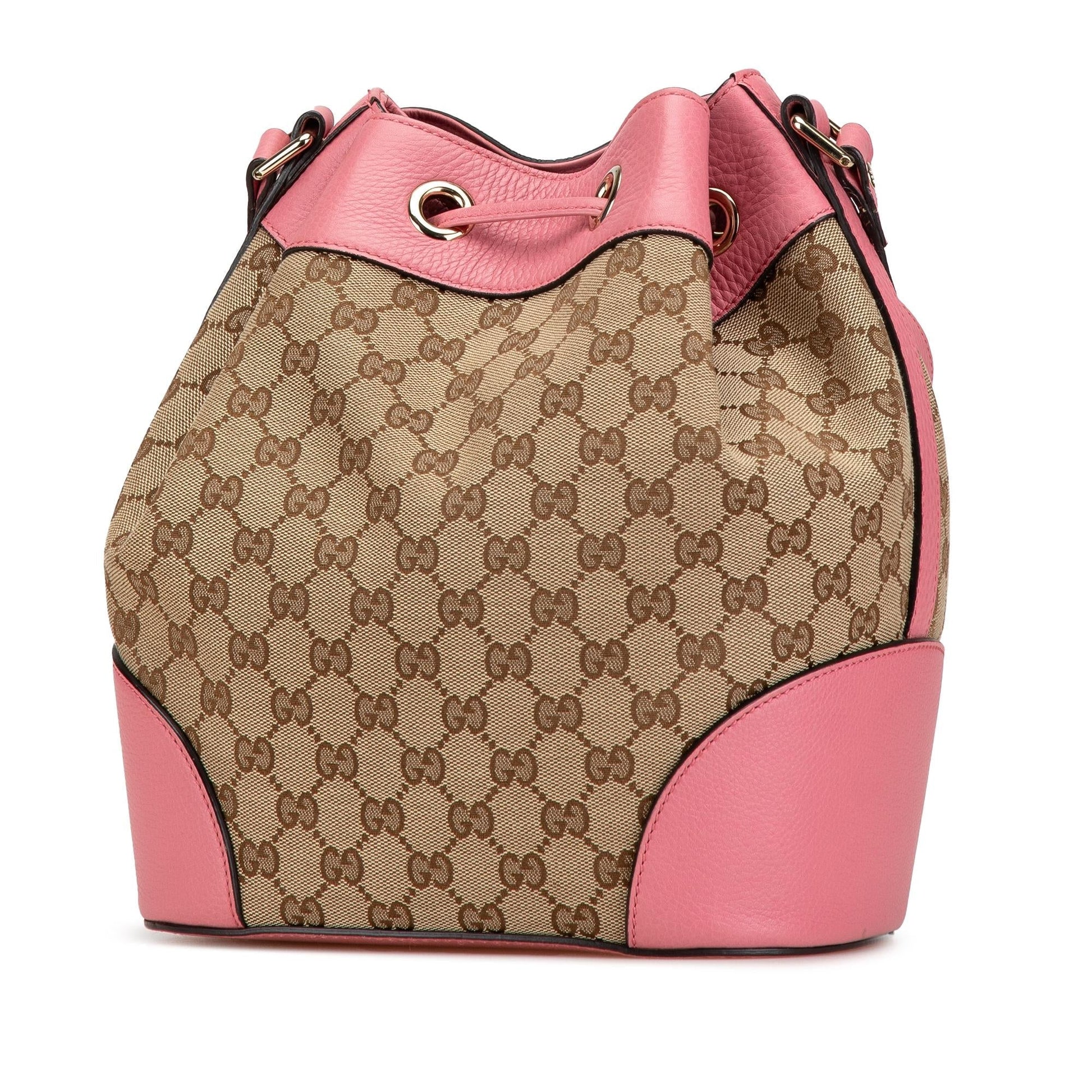 Gucci GG Canvas Brown Bucket Shoulder Bag
