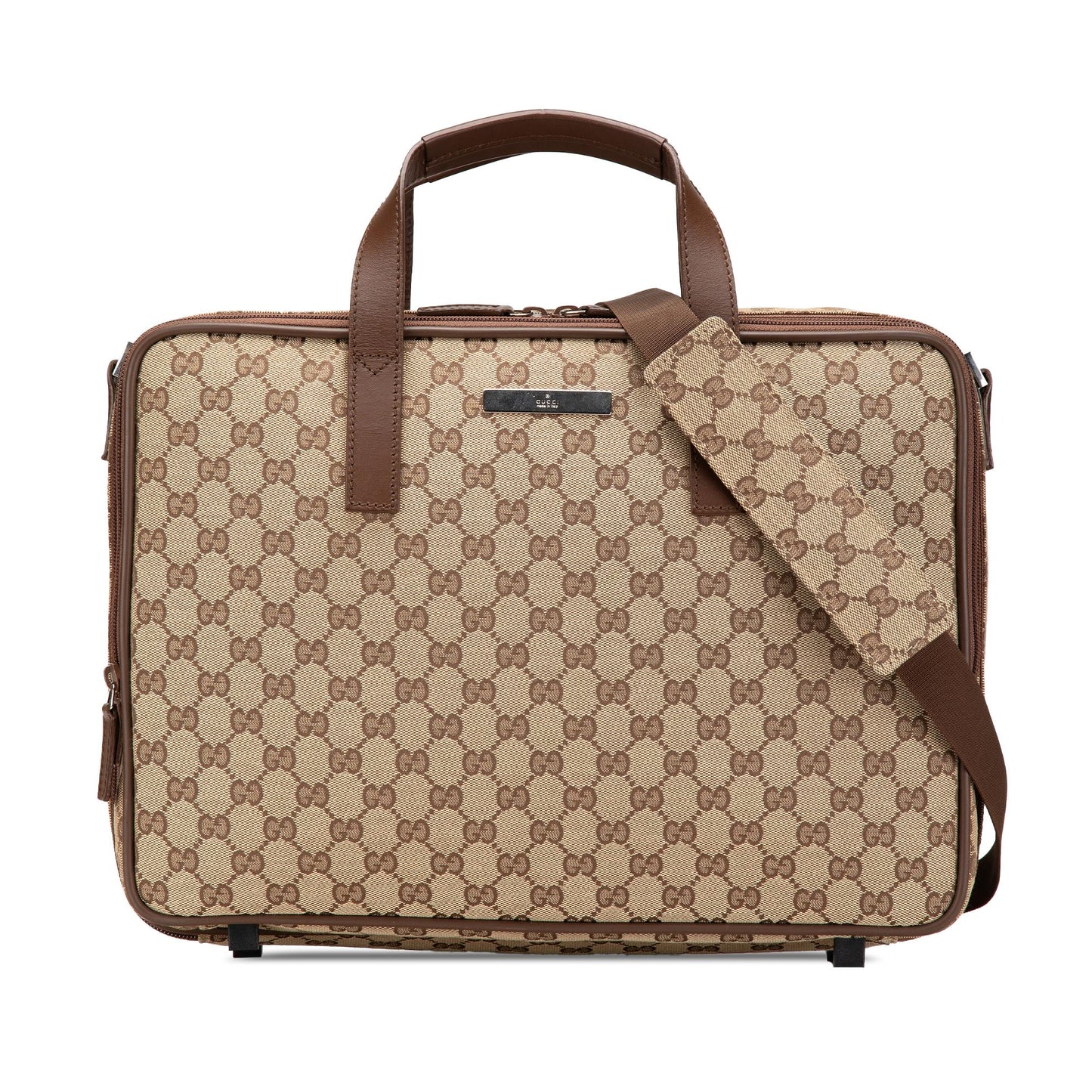 Gucci GG Business Canvas Calf Brown Tote Bag