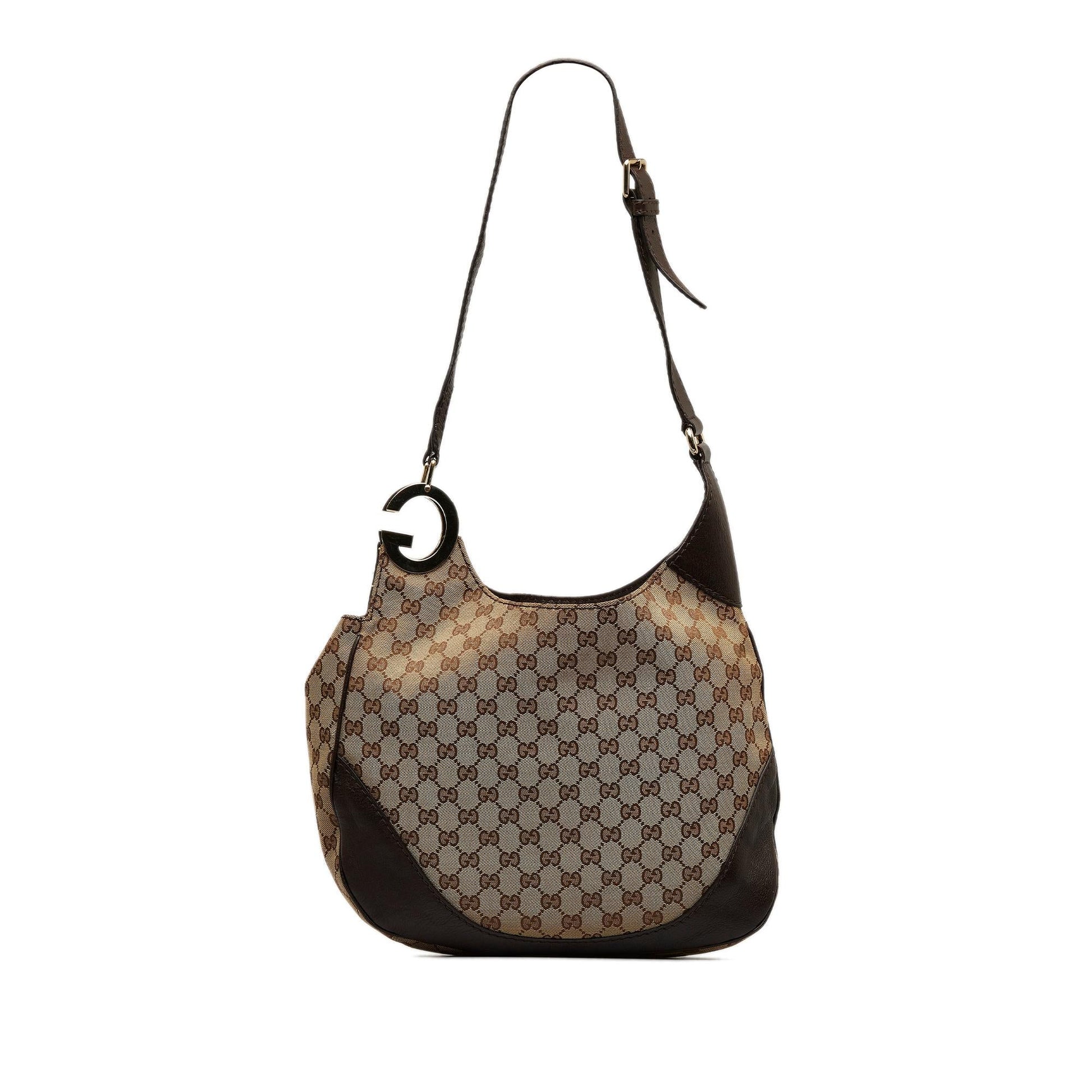Gucci GG Charlotte SHG-7ZbBnD Canvas Calf Brown Crossbody Bag