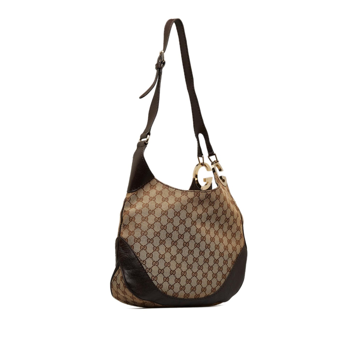 Gucci GG Charlotte SHG-7ZbBnD Canvas Calf Brown Crossbody Bag