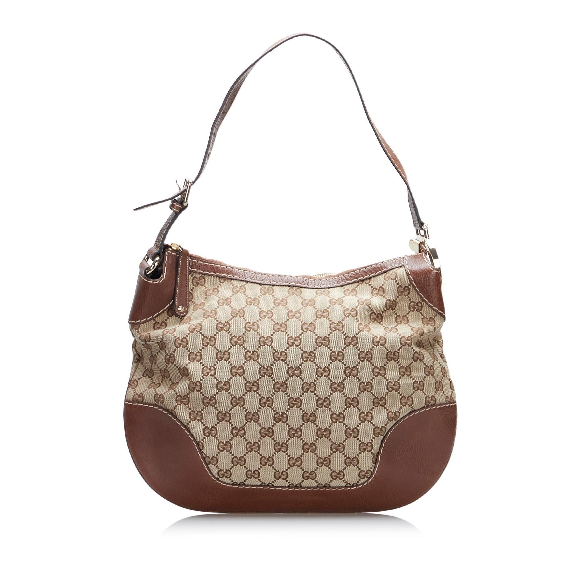 Gucci GG Charlotte SHG-6Saxdy Canvas Calf Brown Shoulder Bag