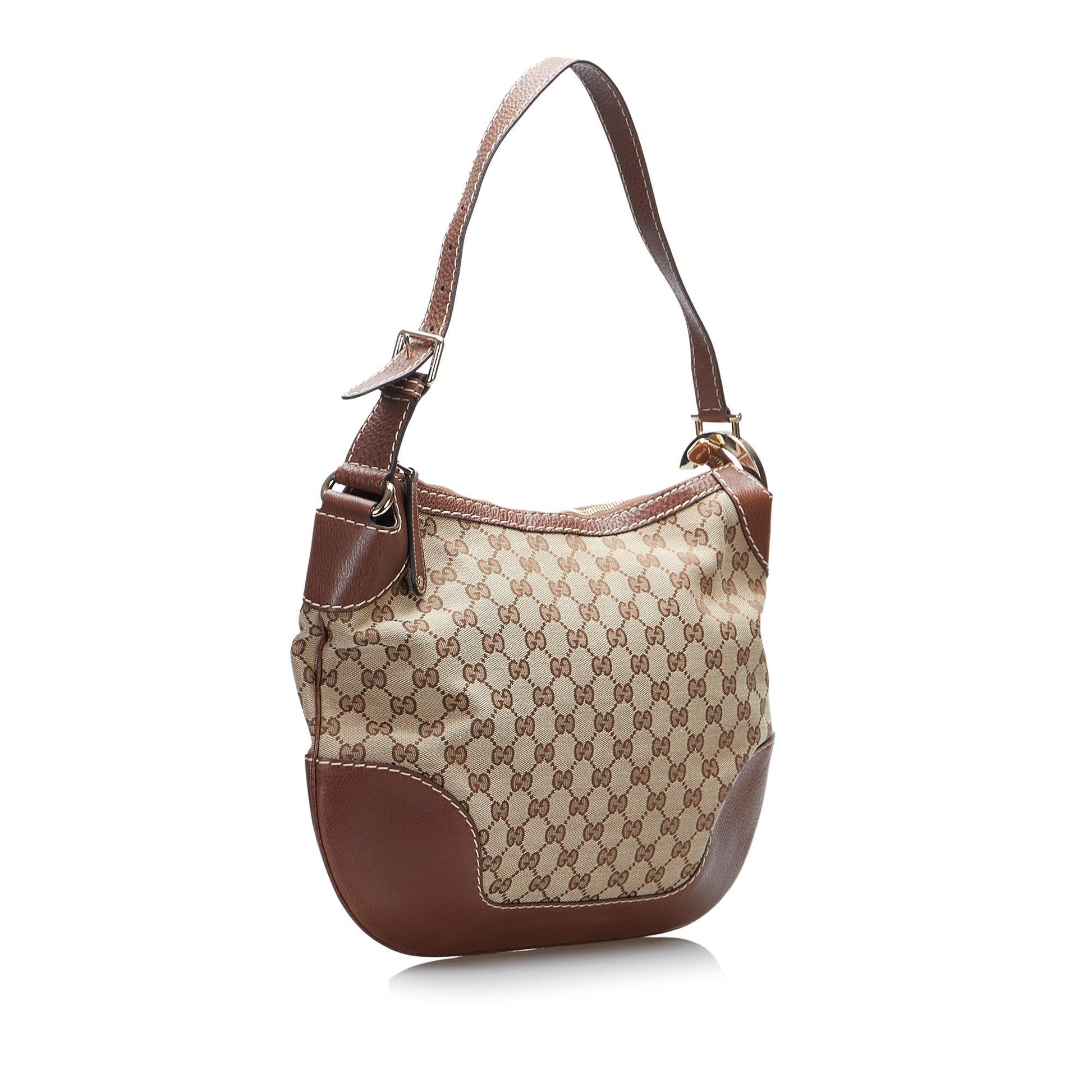 Gucci GG Charlotte SHG-6Saxdy Canvas Calf Brown Shoulder Bag
