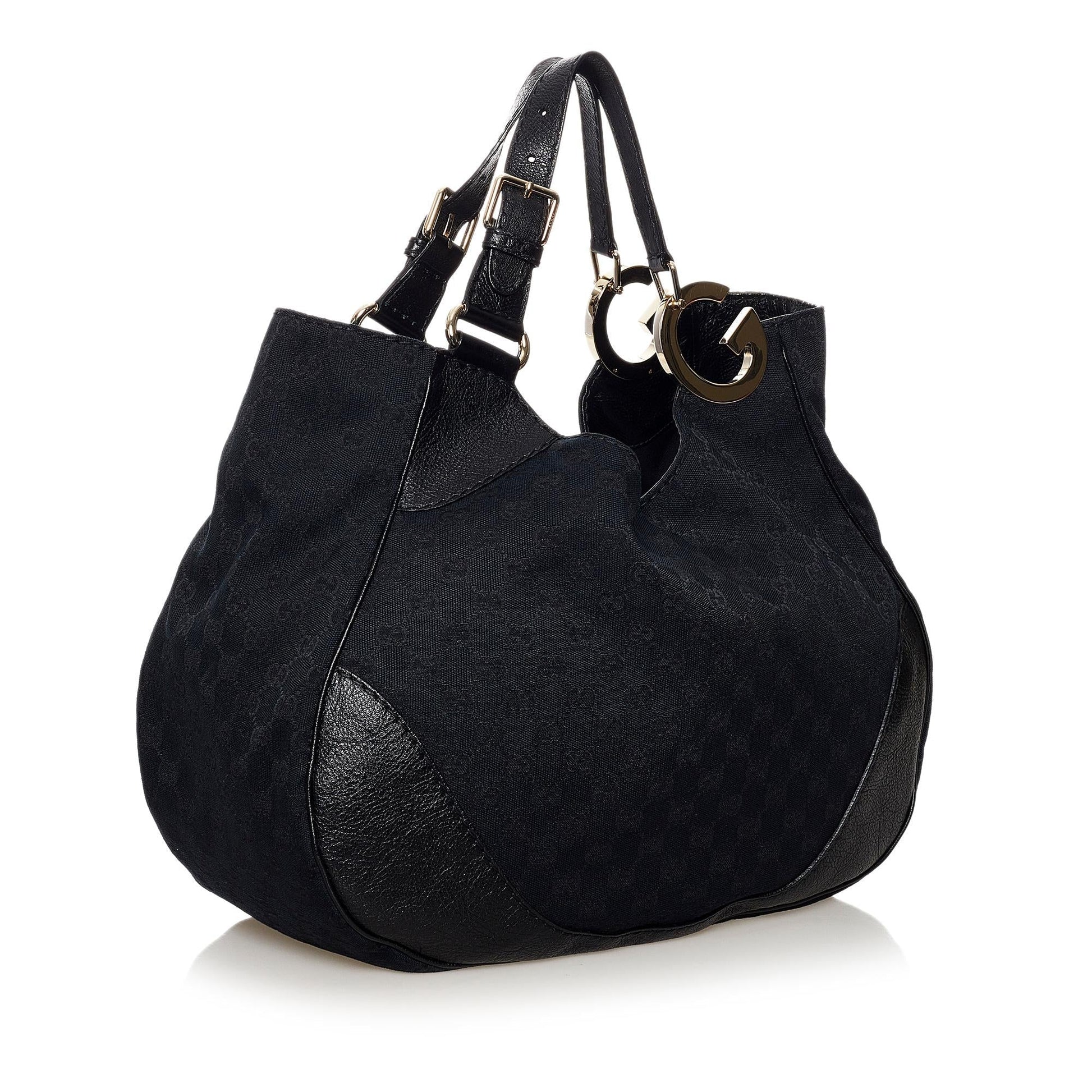 Gucci GG Charlotte SHG Canvas Black Shoulder Bag
