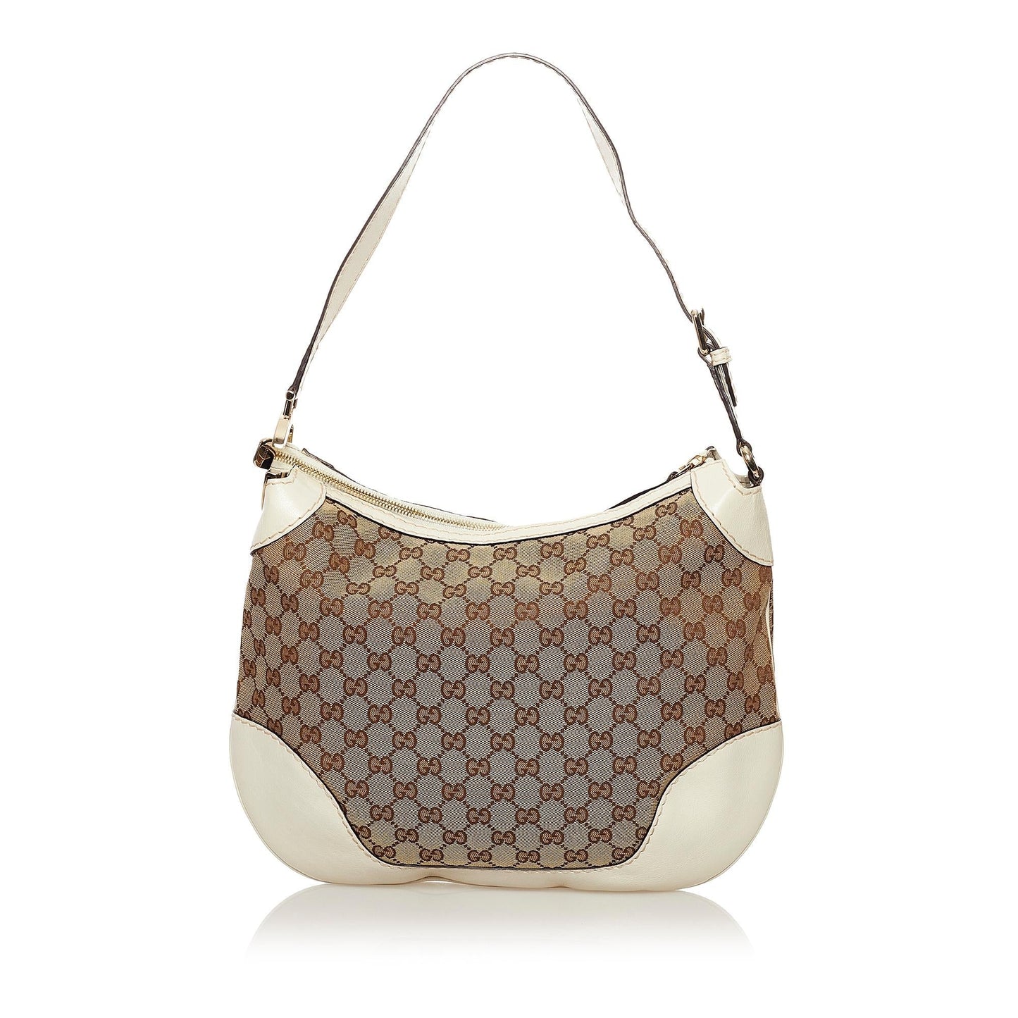 Gucci GG Charlotte SHG Canvas White Brown Shoulder Bag
