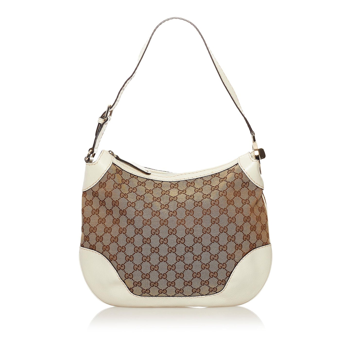 Gucci GG Charlotte SHG Canvas White Brown Shoulder Bag