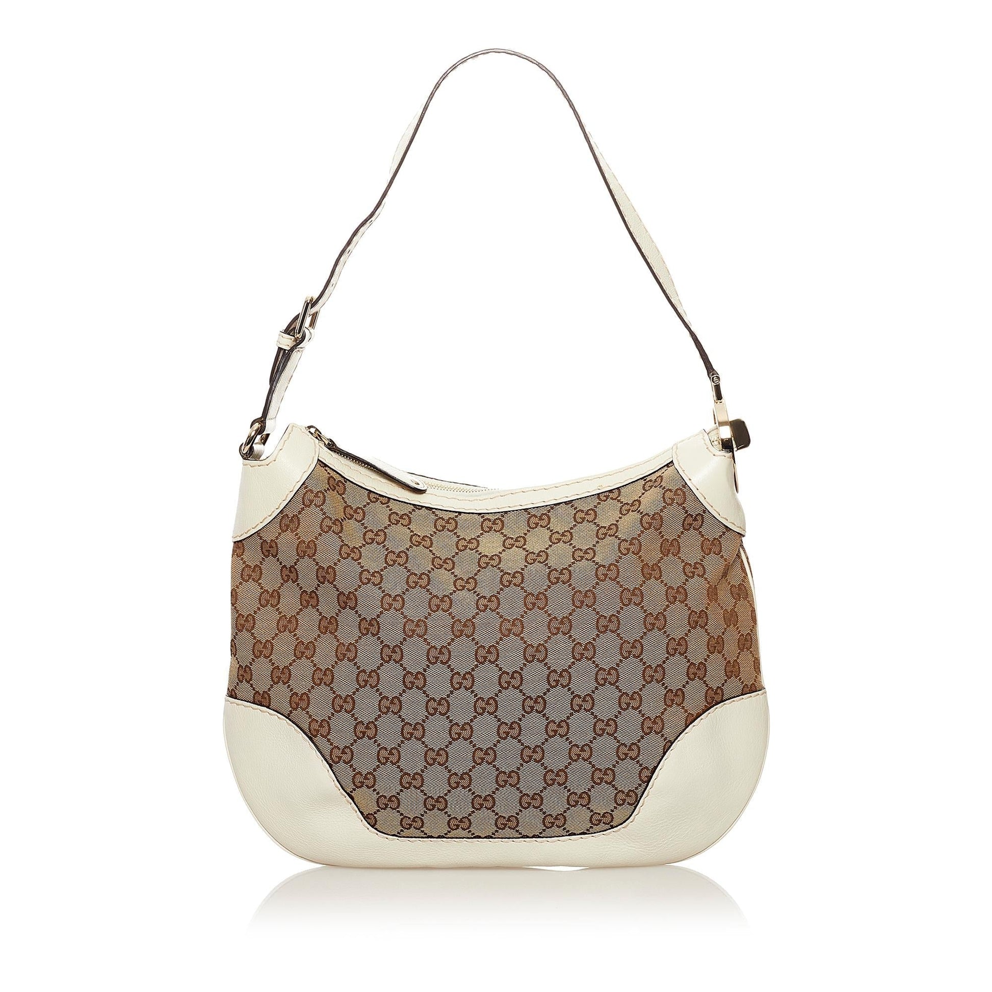 Gucci GG Charlotte SHG Canvas White Brown Shoulder Bag