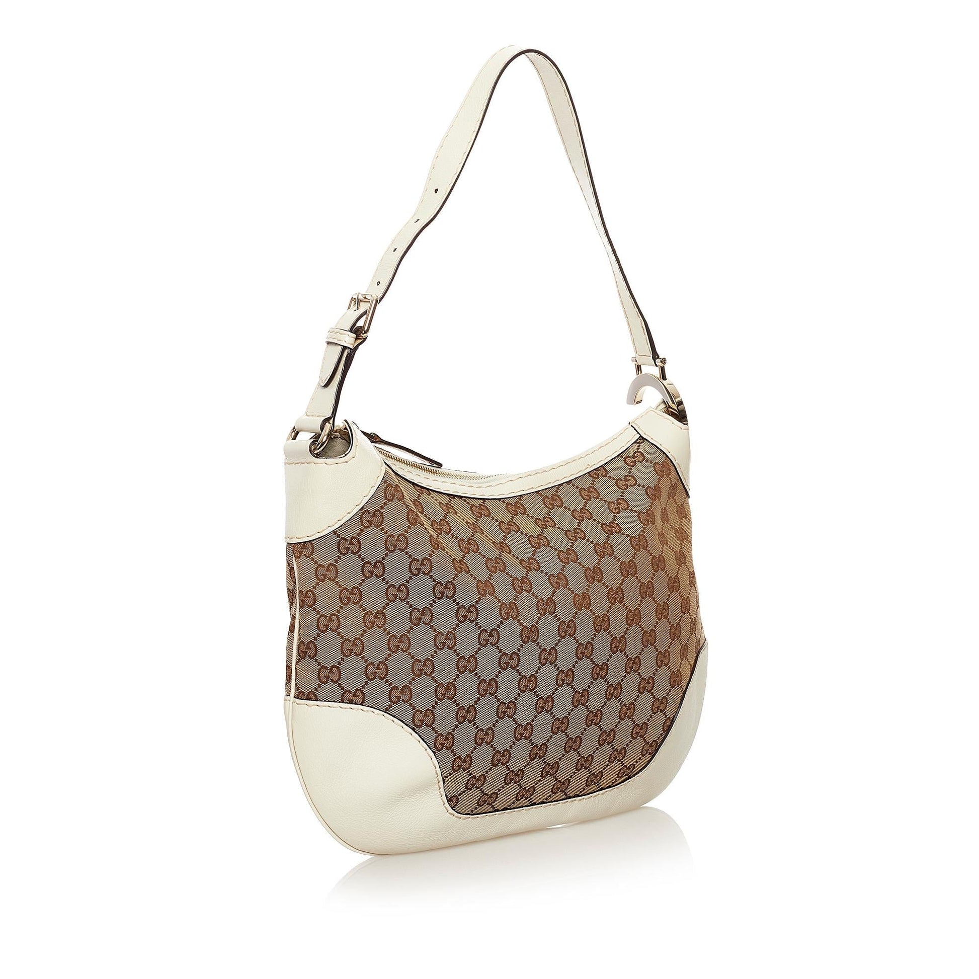 Gucci GG Charlotte SHG Canvas White Brown Shoulder Bag