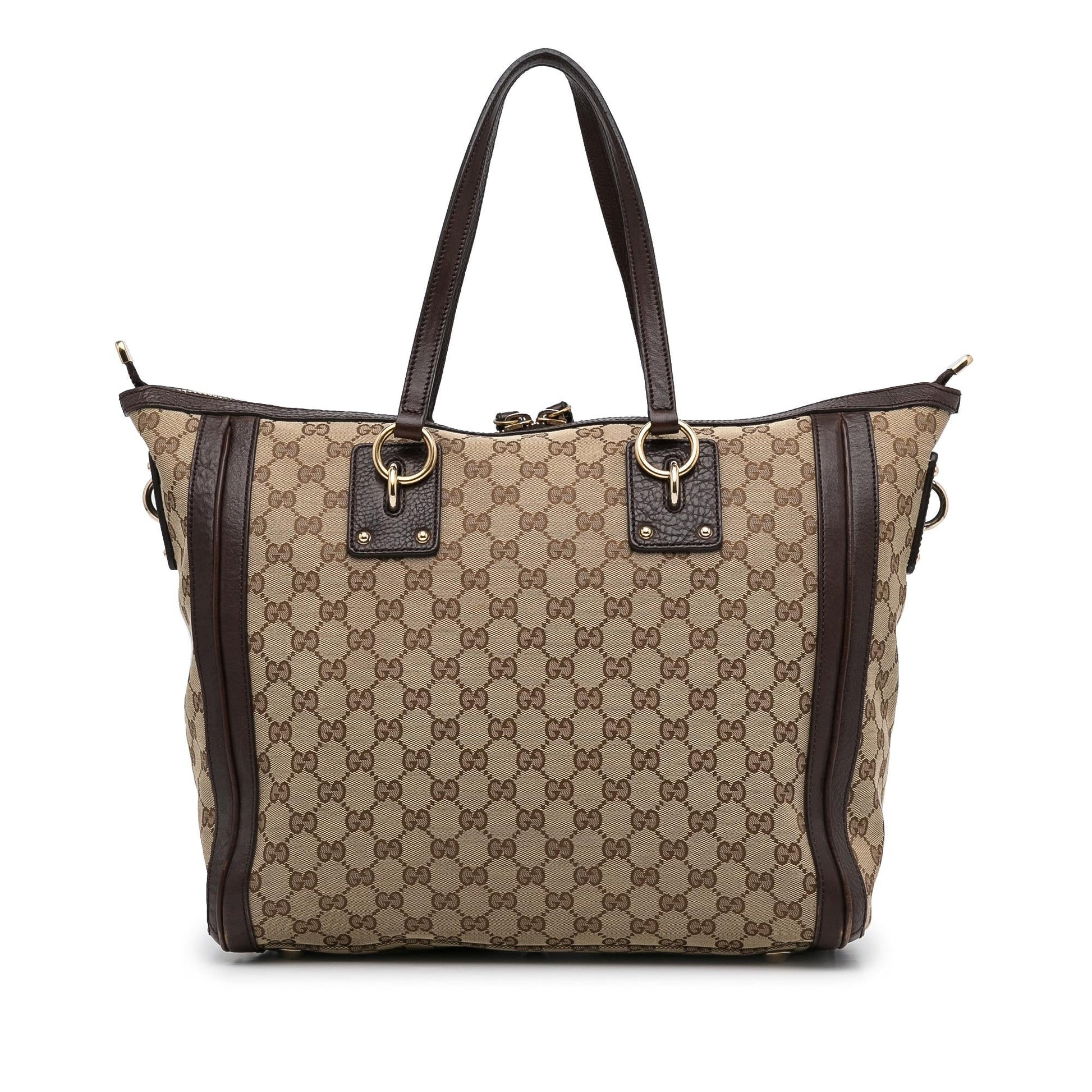 Gucci GG Charm SHG-Hrij6R Canvas Calf Brown Tote Bag