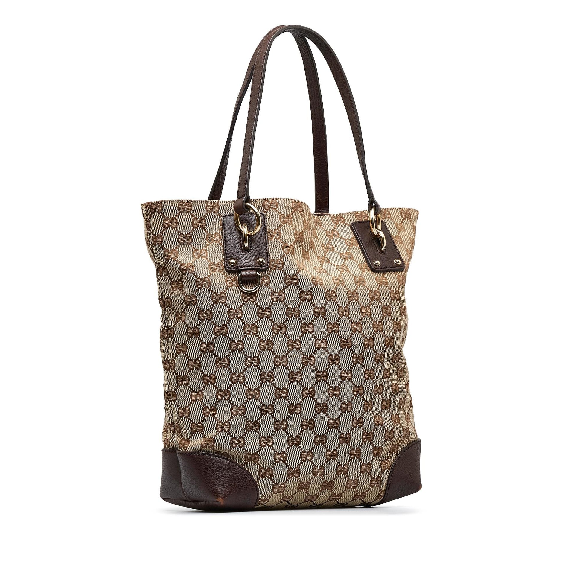 Gucci GG Charm SHG-zYRkEO Canvas Brown Tote Bag