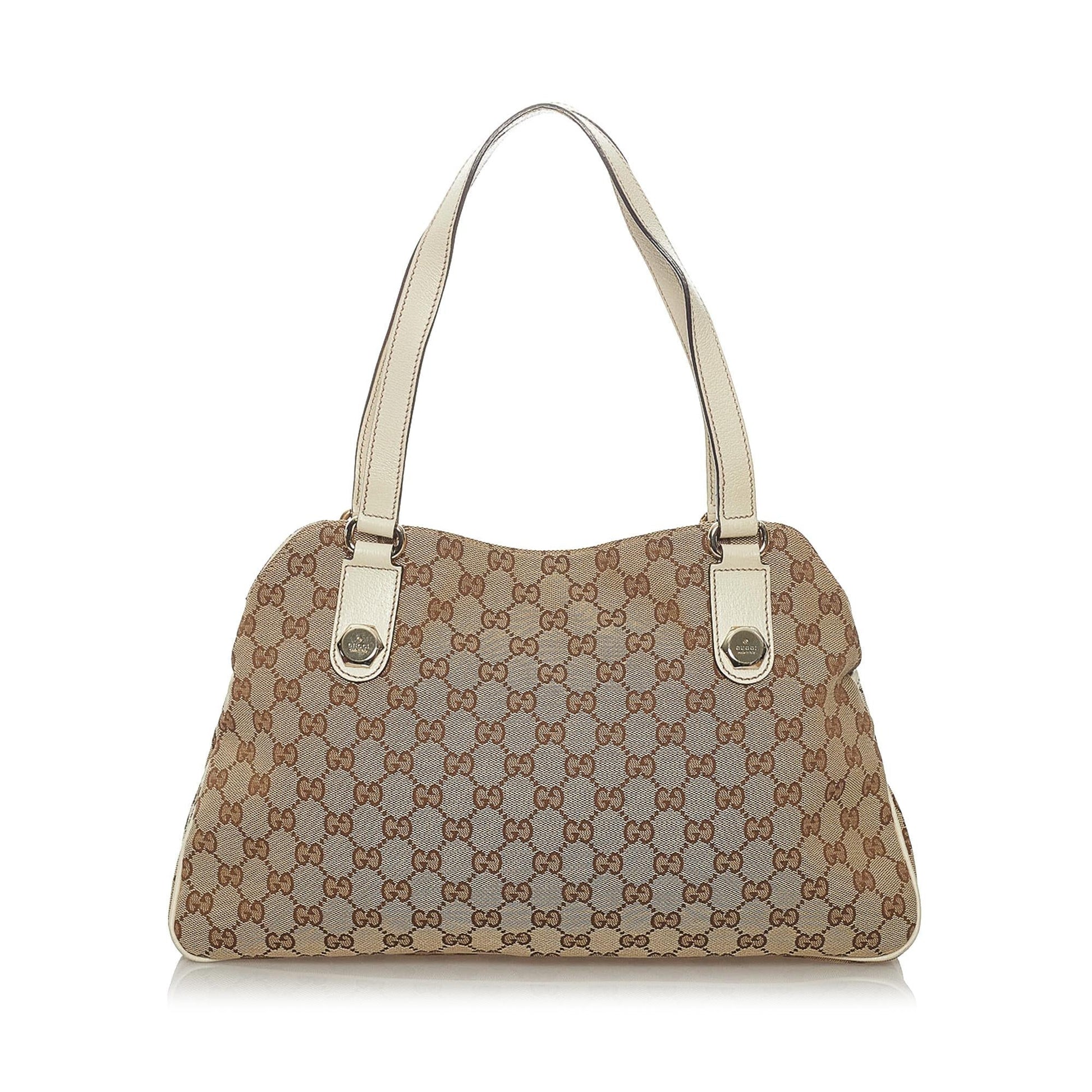 Gucci GG Charmy SHG Canvas White Brown Shoulder Bag 3