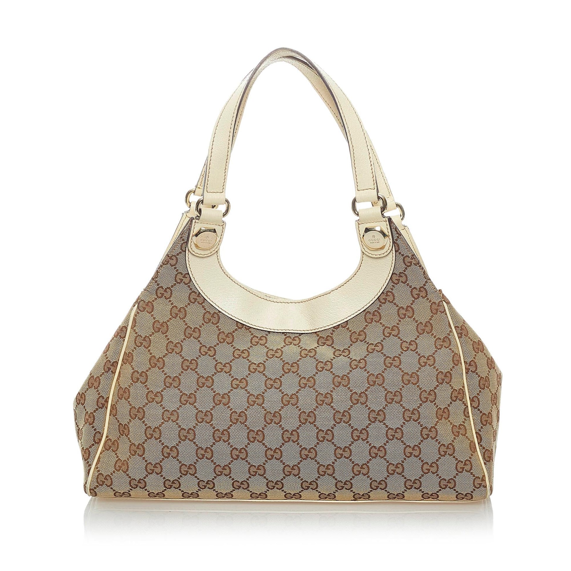 Gucci GG Charmy SHG Canvas White Brown Shoulder Bag 5