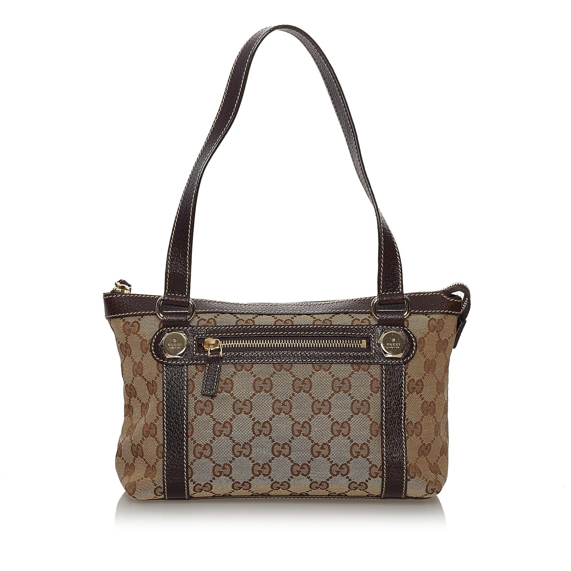Gucci GG Charmy SHG Canvas Black Brown Shoulder Bag