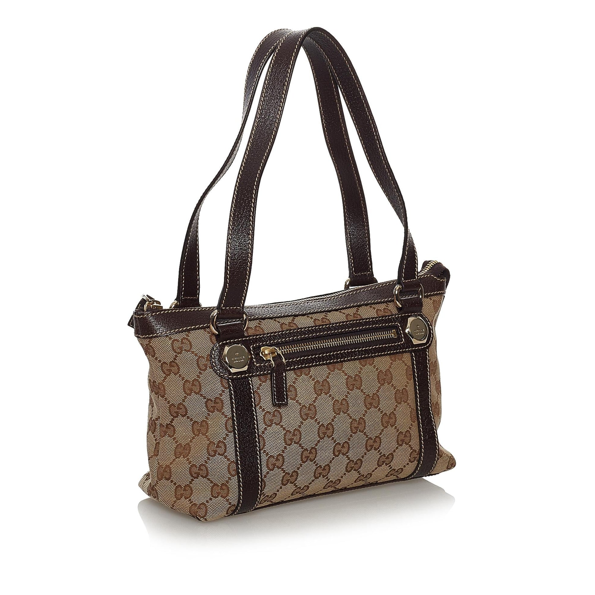 Gucci GG Charmy SHG Canvas Black Brown Shoulder Bag