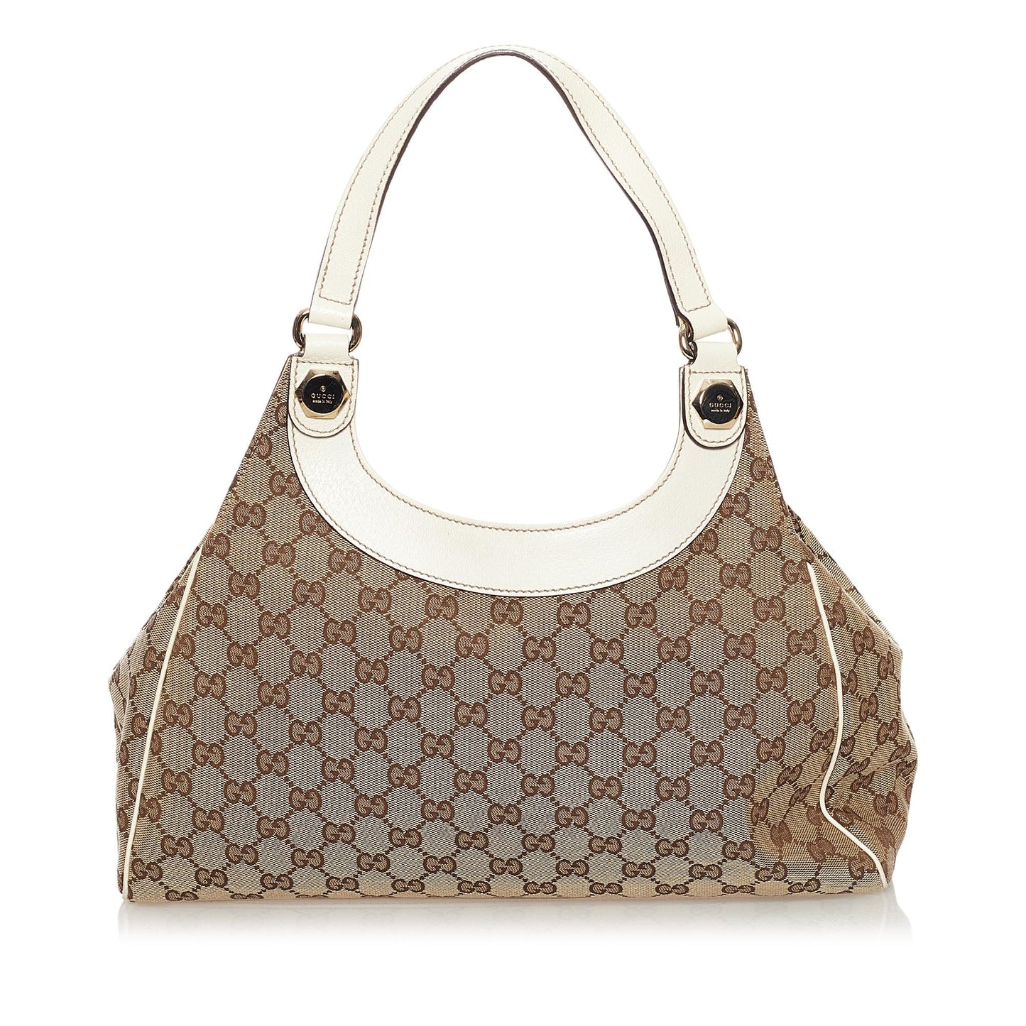 Gucci GG Charmy SHG Canvas White Brown Shoulder Bag