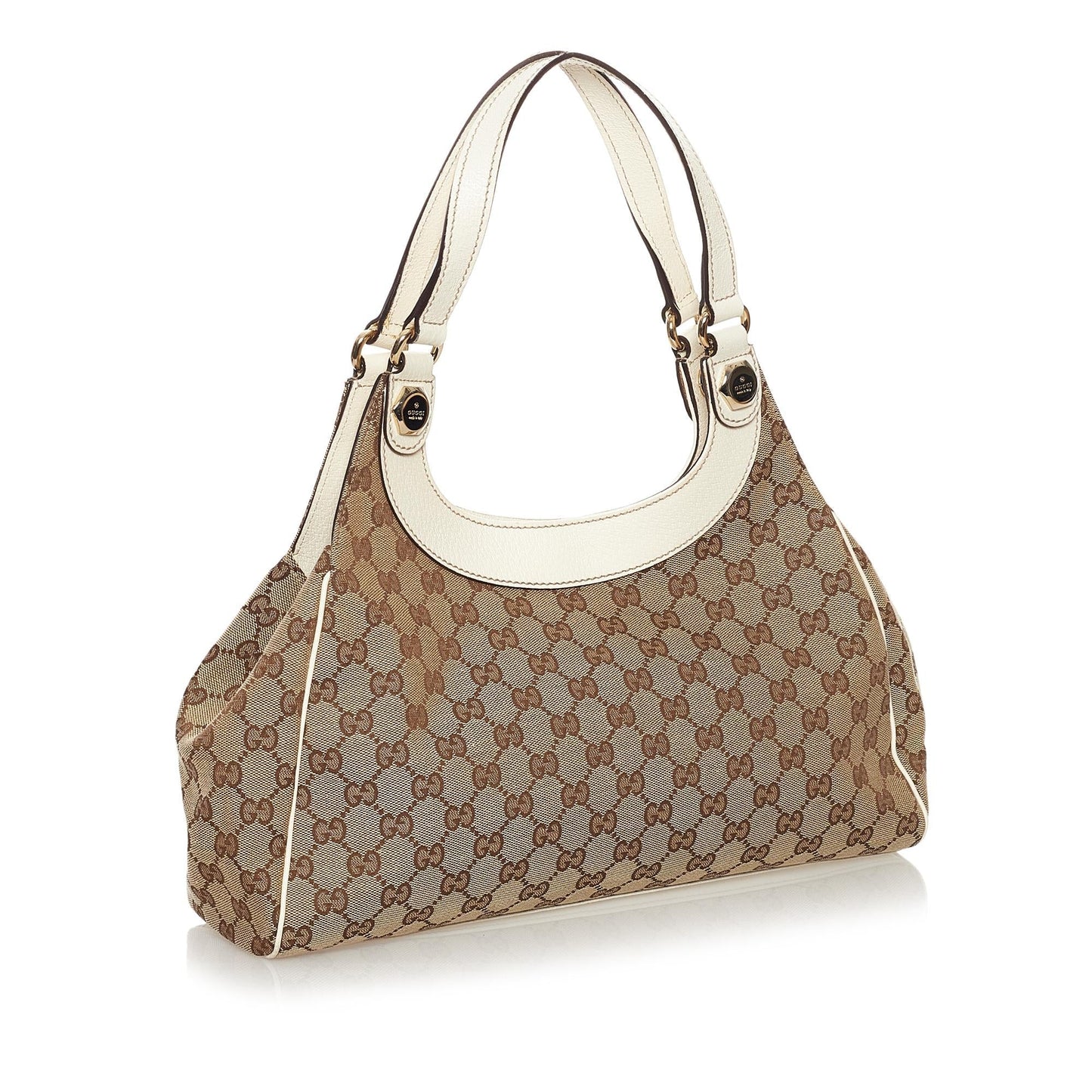 Gucci GG Charmy SHG Canvas White Brown Shoulder Bag