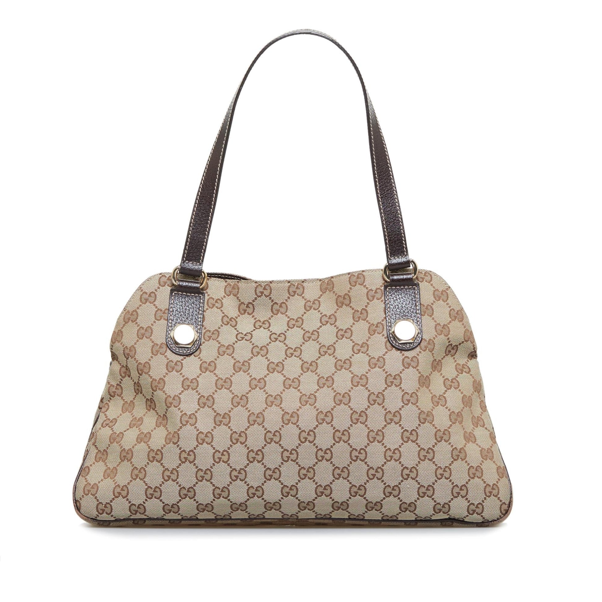 Gucci GG Charmy SHG-z05jIQ Canvas Calf Brown Shoulder Bag