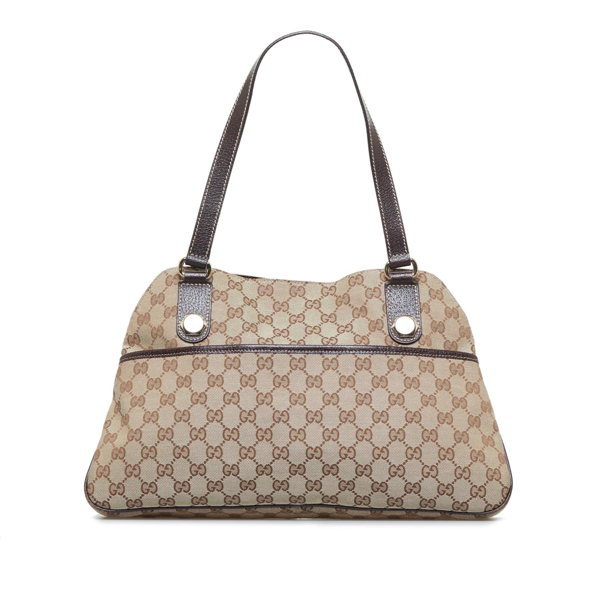 Gucci GG Charmy SHG-z05jIQ Canvas Calf Brown Shoulder Bag
