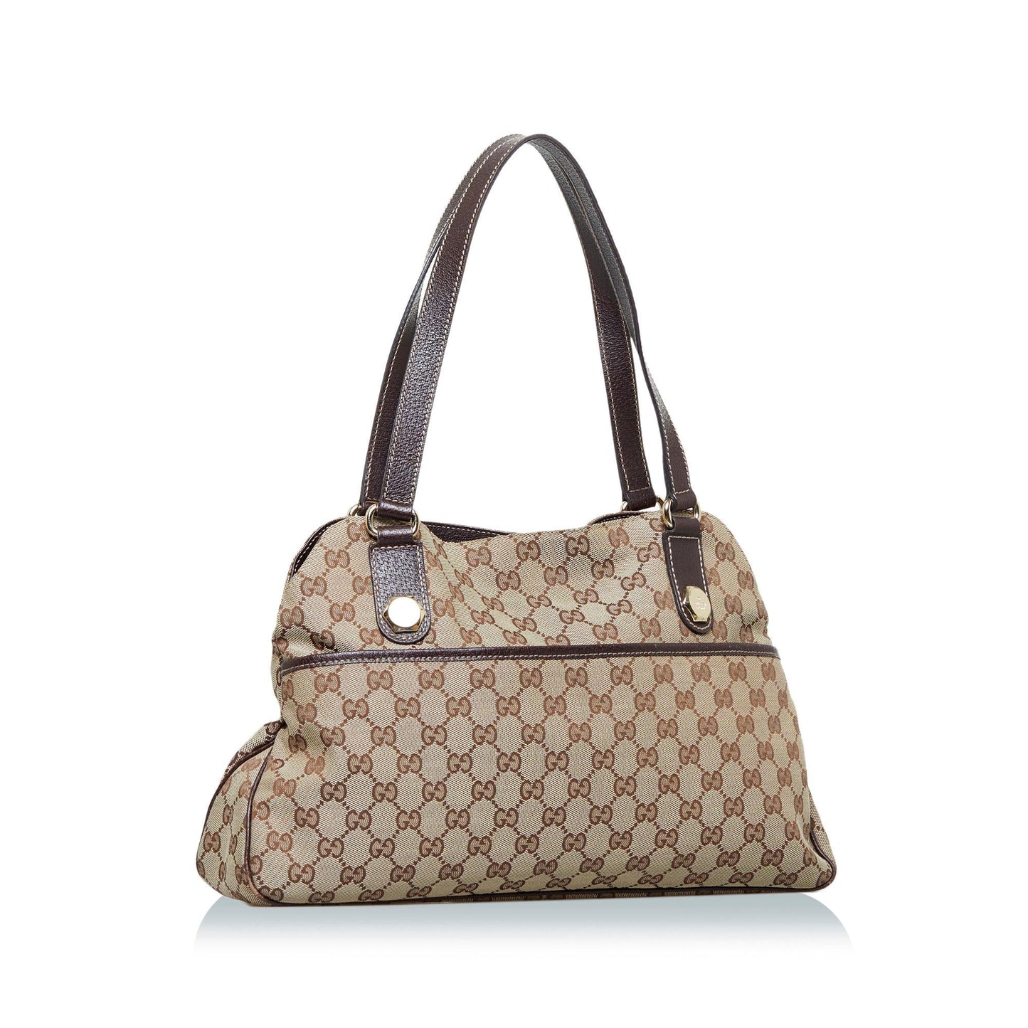 Gucci GG Charmy SHG-GeAMUI Canvas Calf Brown Shoulder Bag