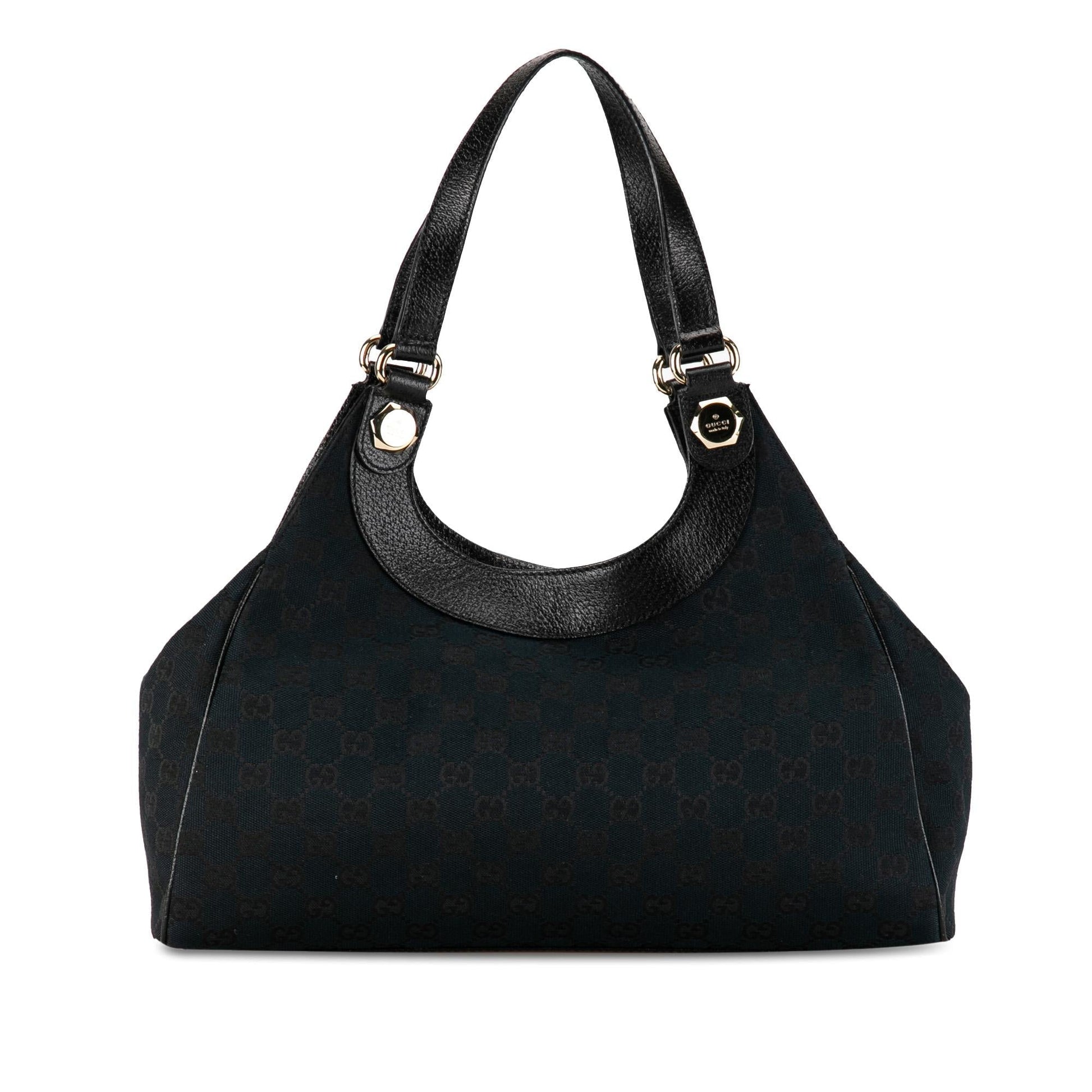 Gucci GG Charmy SHG-6OZToD Canvas Calf Black Shoulder Bag