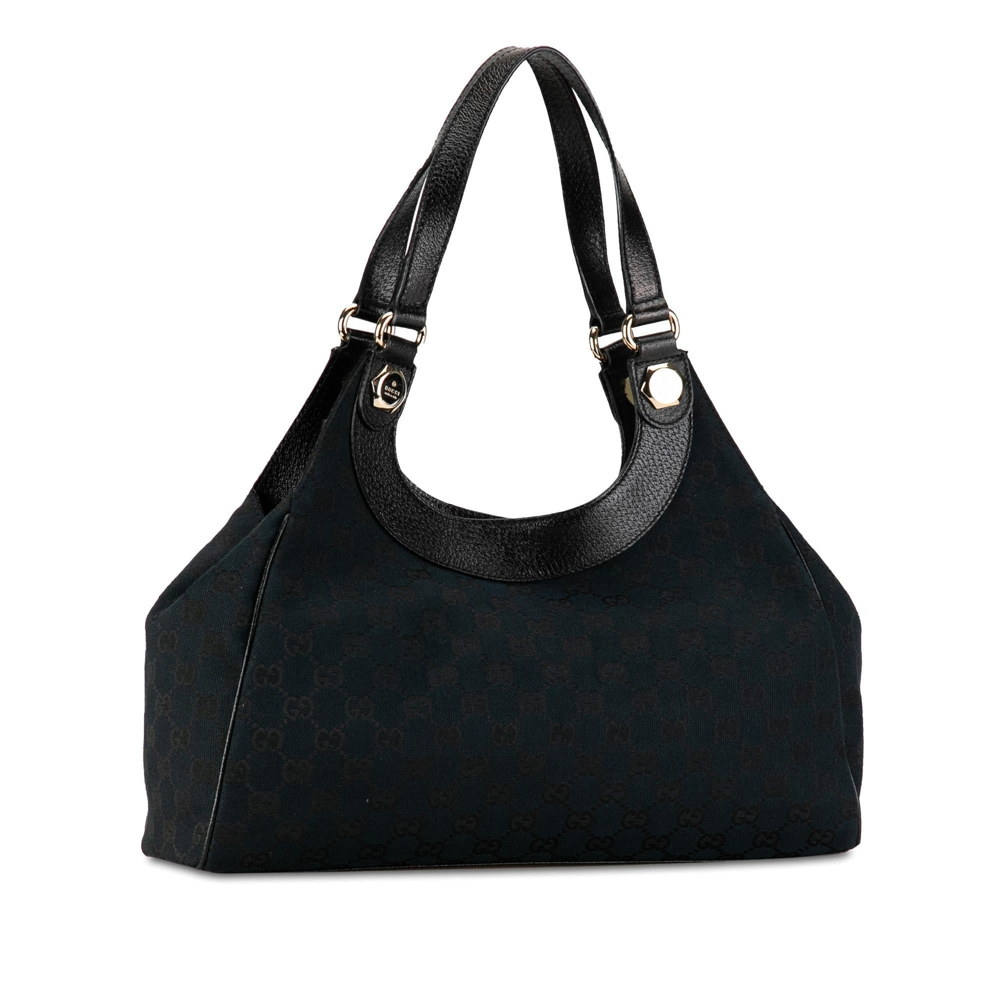 Gucci GG Charmy SHG-6OZToD Canvas Calf Black Shoulder Bag
