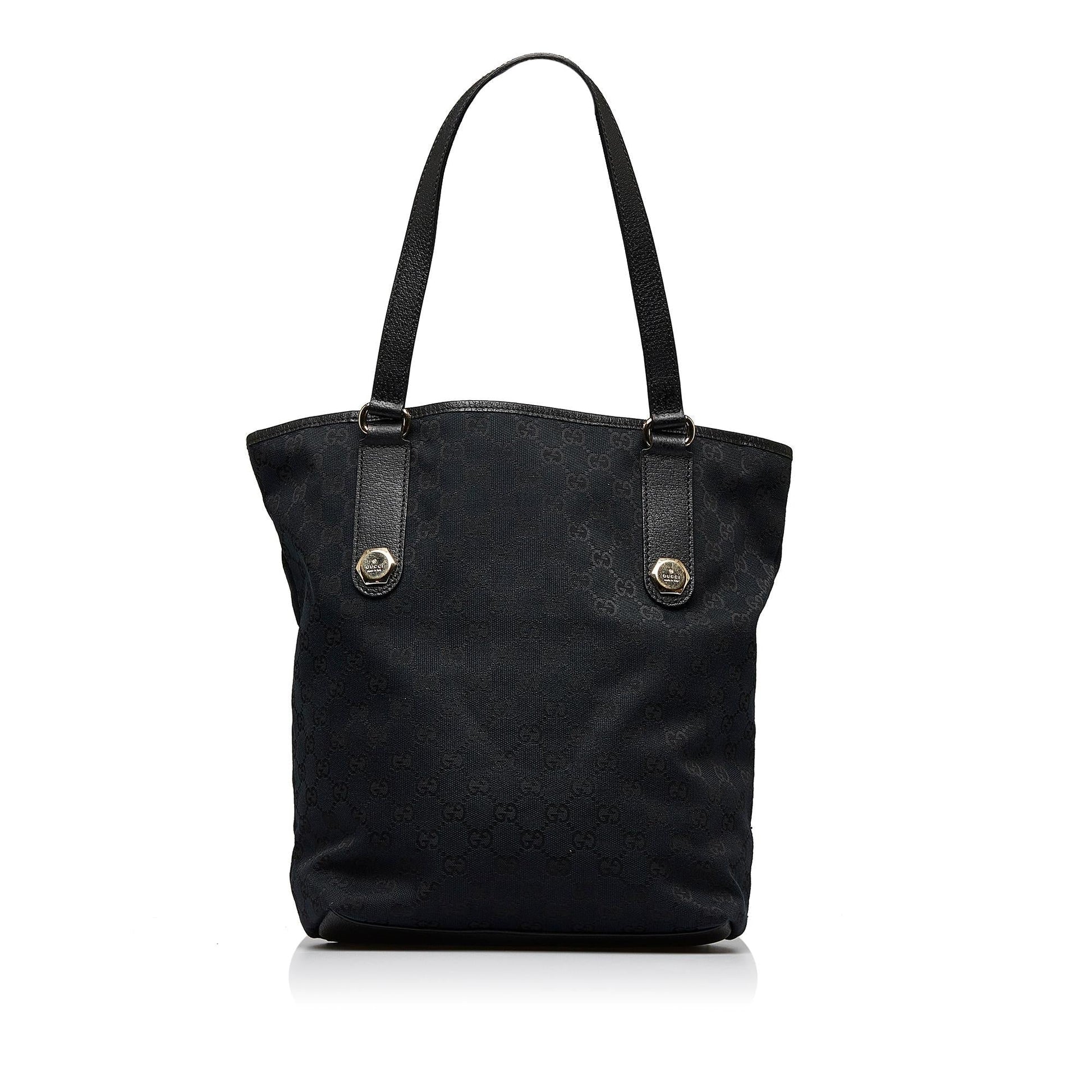 Gucci GG Charmy SHG-yiTeDa Canvas Calf Black Tote Bag