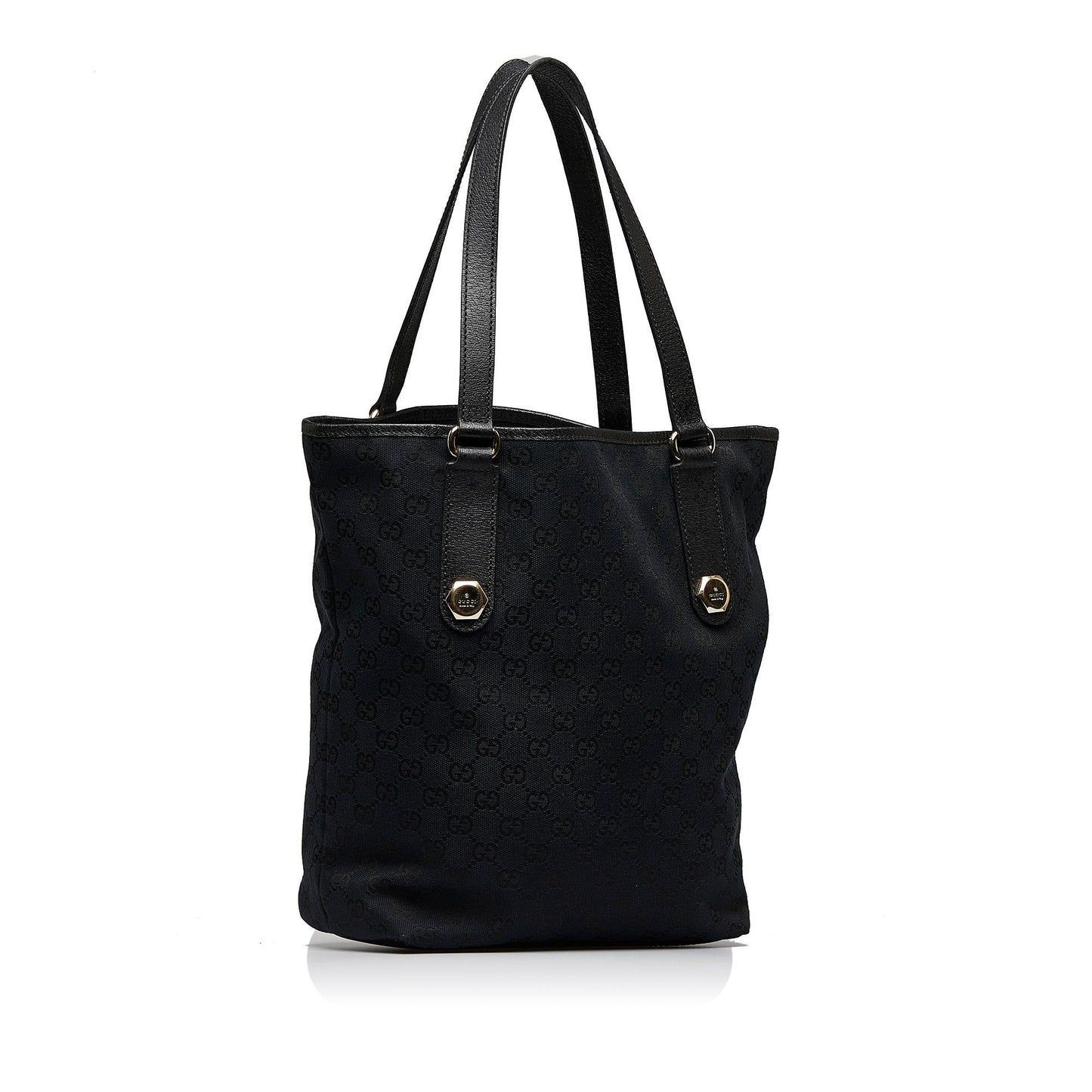 Gucci GG Charmy SHG-yiTeDa Canvas Calf Black Tote Bag
